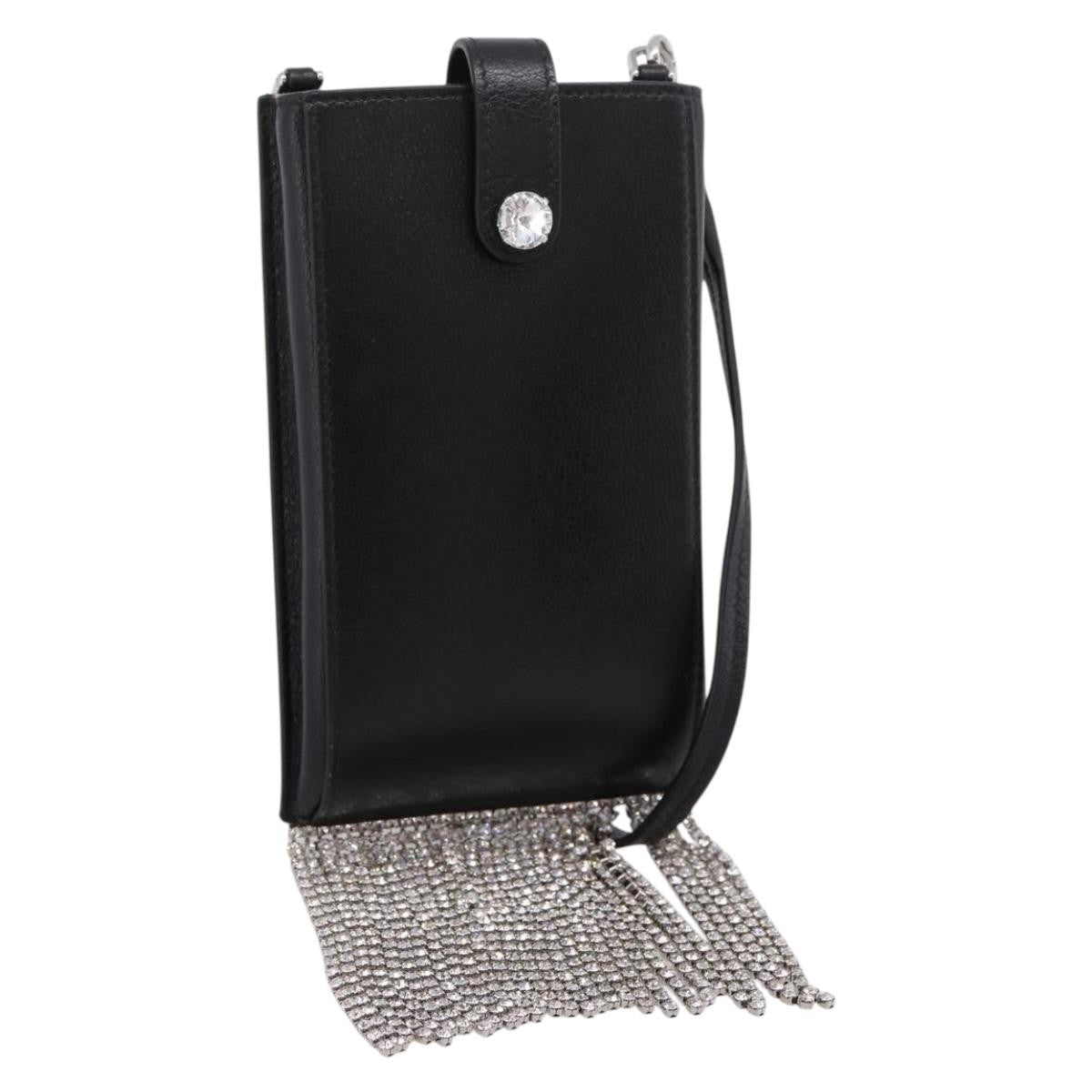 Miu Miu Shoulder Leather Black Leather Shoulder Bag Bag (Pre-Owned)