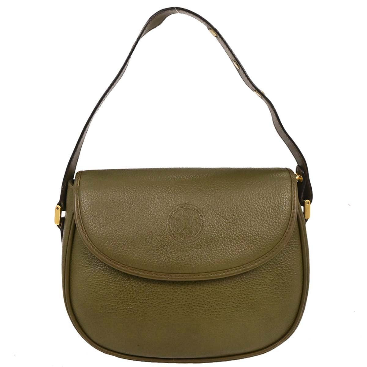 Gucci Vintage Leather Green Leather Handbag (Pre-Owned)