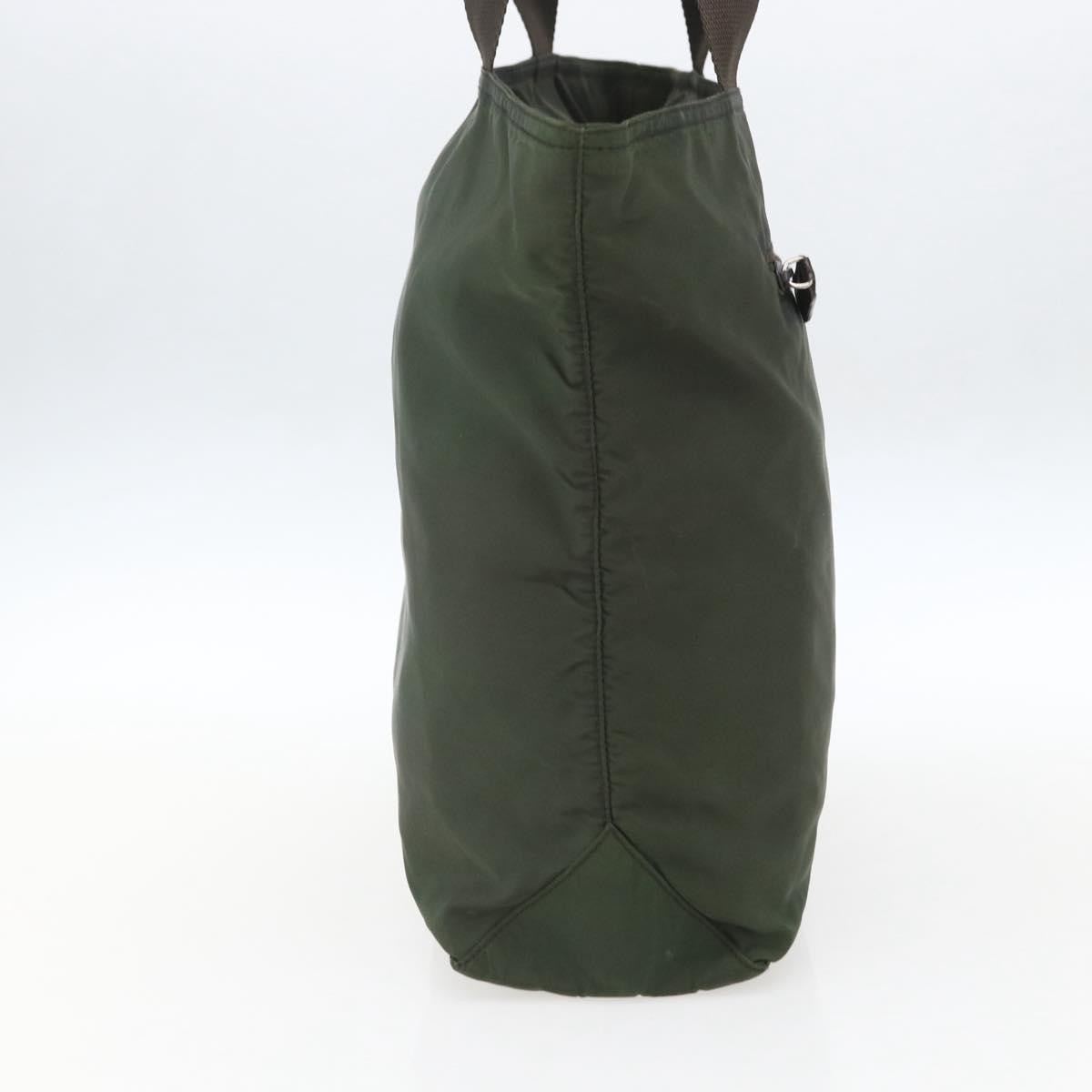 Prada Vintage Zip Tote Tessuto Khaki Nylon Tote Bag Bag (Pre-Owned)