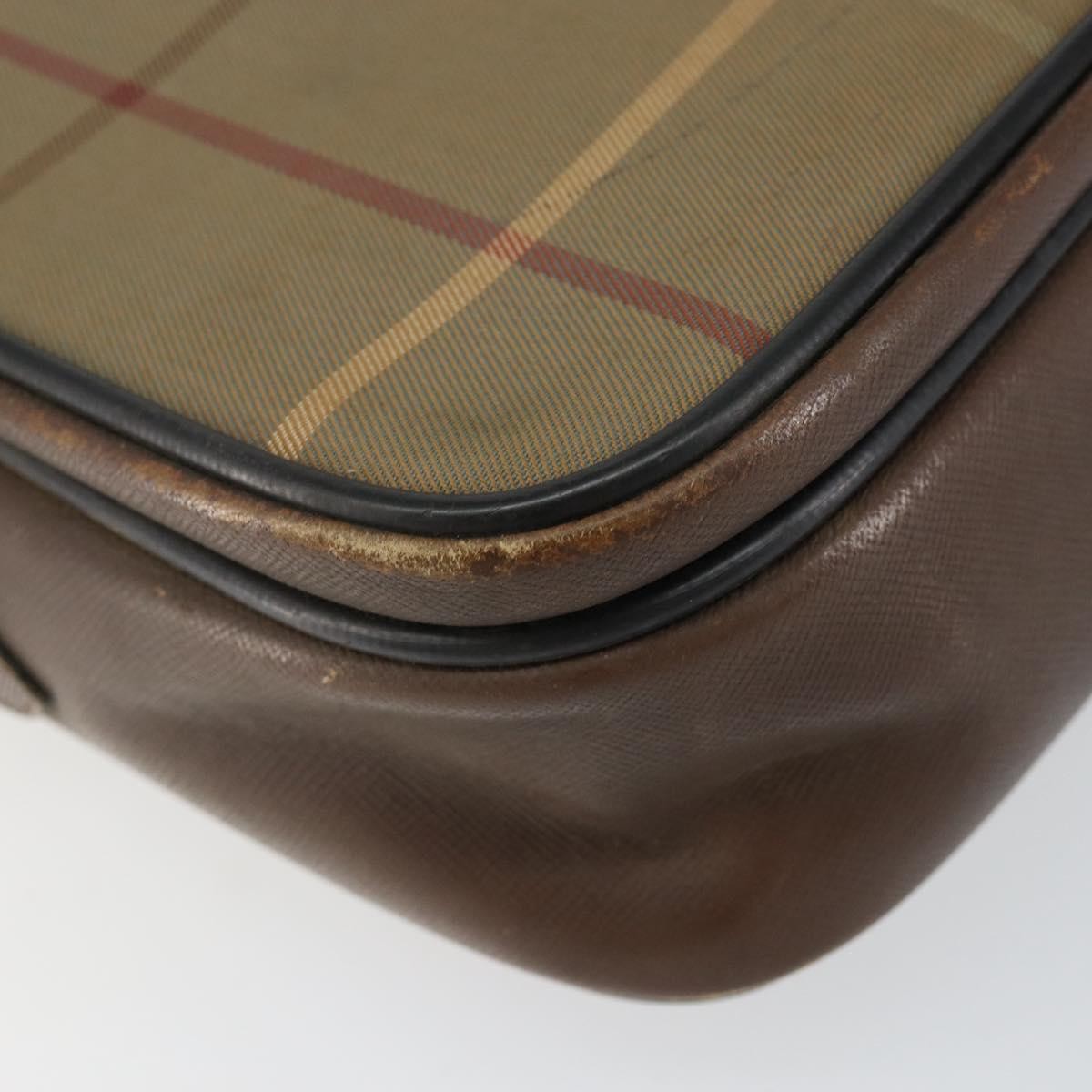 Burberry Nova Check Canvas Beige Canvas Shoulder Bag Bag (Pre-Owned)