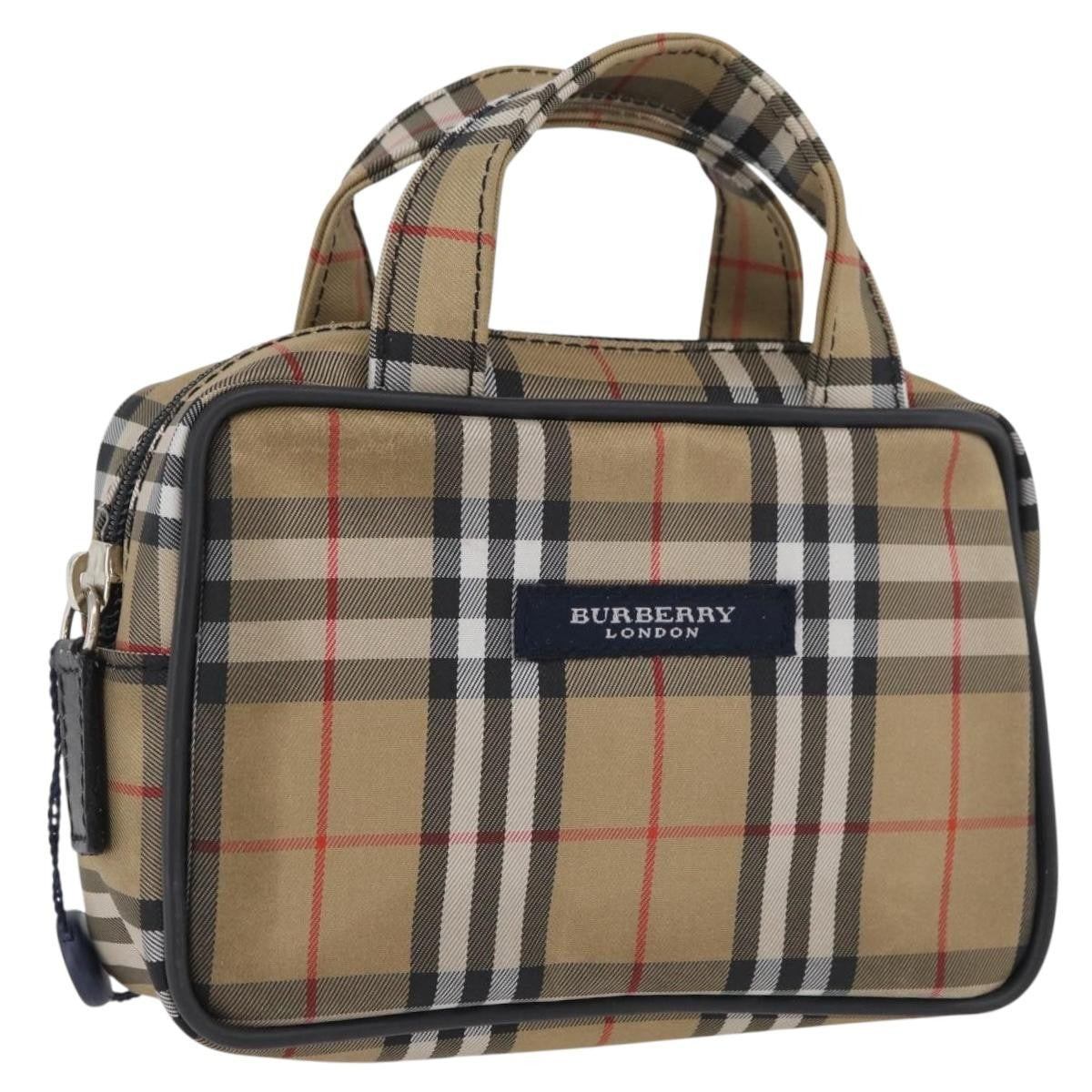 Burberry Nova Check Nylon Beige Nylon Handbag (Pre-Owned)