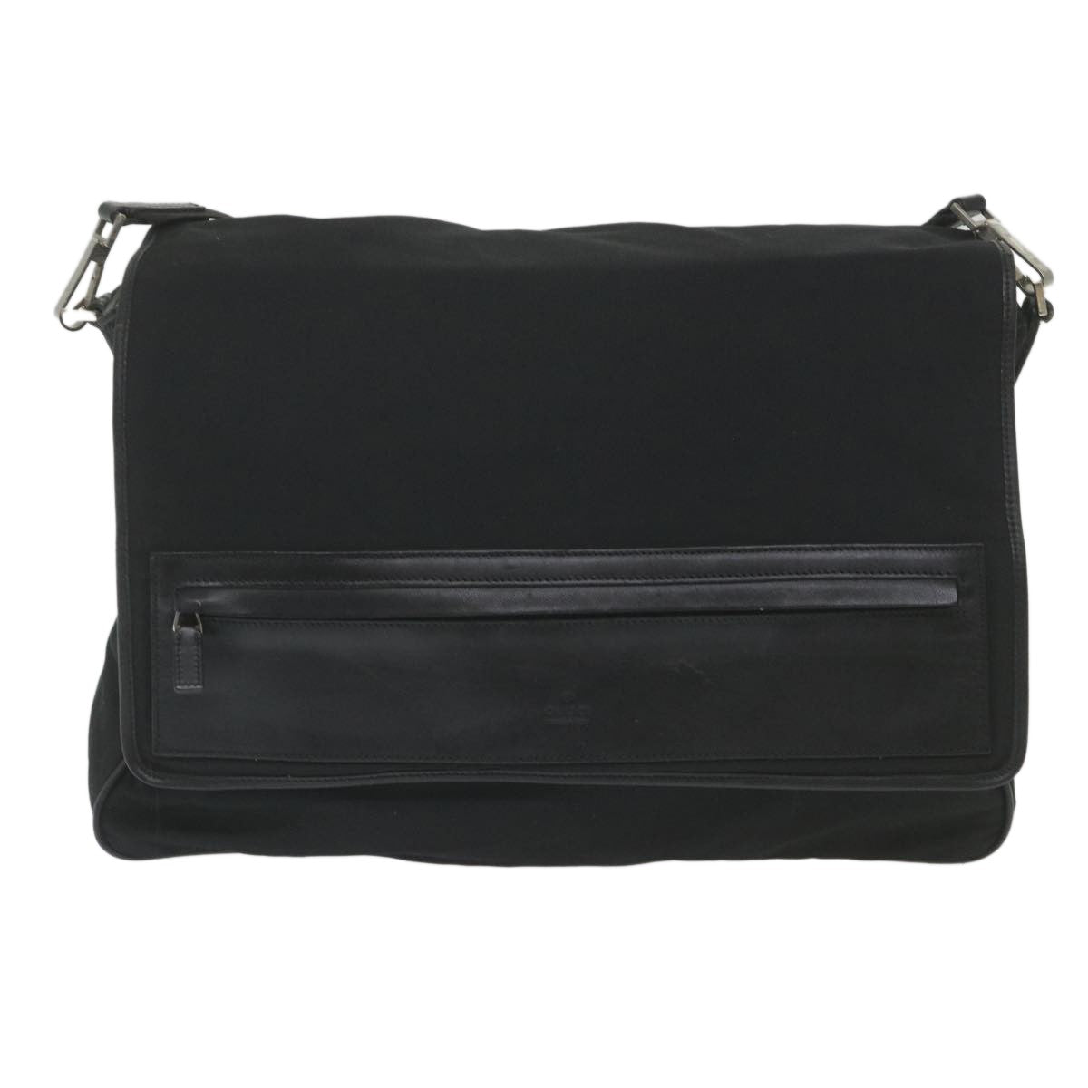 Gucci Vintage Flap Nylon Black Nylon Shoulder Bag Bag (Pre-Owned)