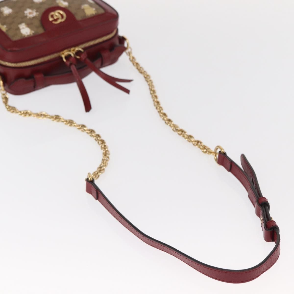 Gucci Doraemon Ophidia Zip Around Camera Printed Mini Gg Coated Canvas Beige Canvas Handbag (Pre-Owned)