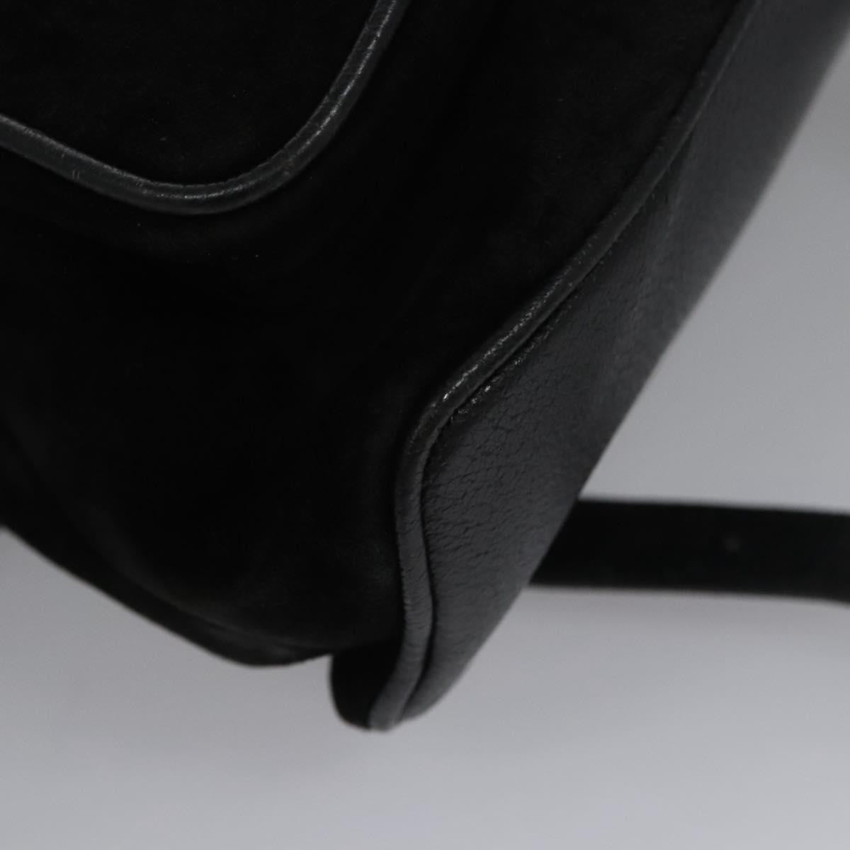 Gucci Vintage Bamboo Suede Black Suede Backpack Bag (Pre-Owned)