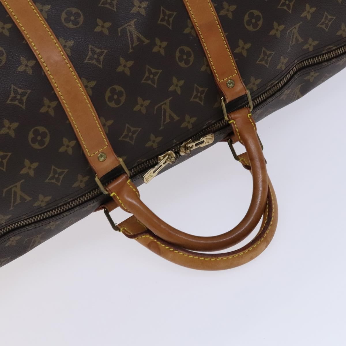 Louis Vuitton Keepall Bandouliere Monogram Canvas Brown Canvas Travel Bag Bag (Pre-Owned)