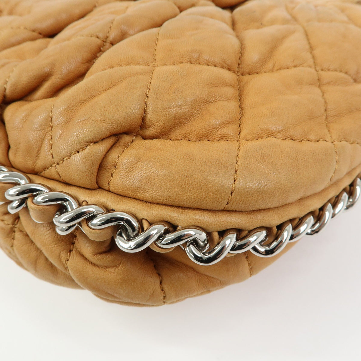 Chanel Chain Around Flap Quilted Leather Brown Leather Handbag (Pre-Owned)