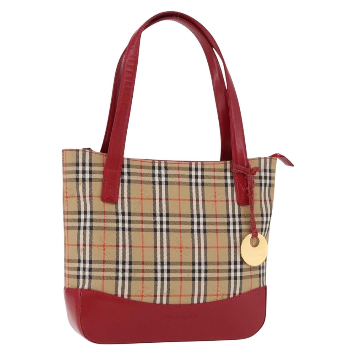Burberry Nova Check Nova Check Canvas And Leather Beige Canvas Handbag (Pre-Owned)