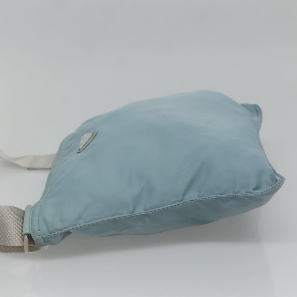 Prada Flat Messenger Tessuto Blue Nylon Shoulder Bag Bag (Pre-Owned)
