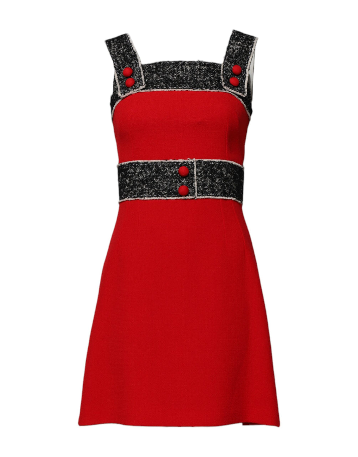 Dolce & Gabbana Red Wool Sleeveless A-line Flared Mini Women's Dress