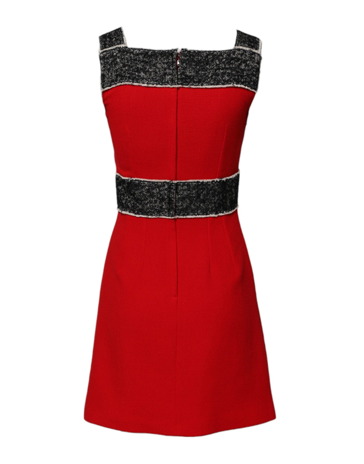 Dolce & Gabbana Red Wool Sleeveless A-line Flared Mini Women's Dress