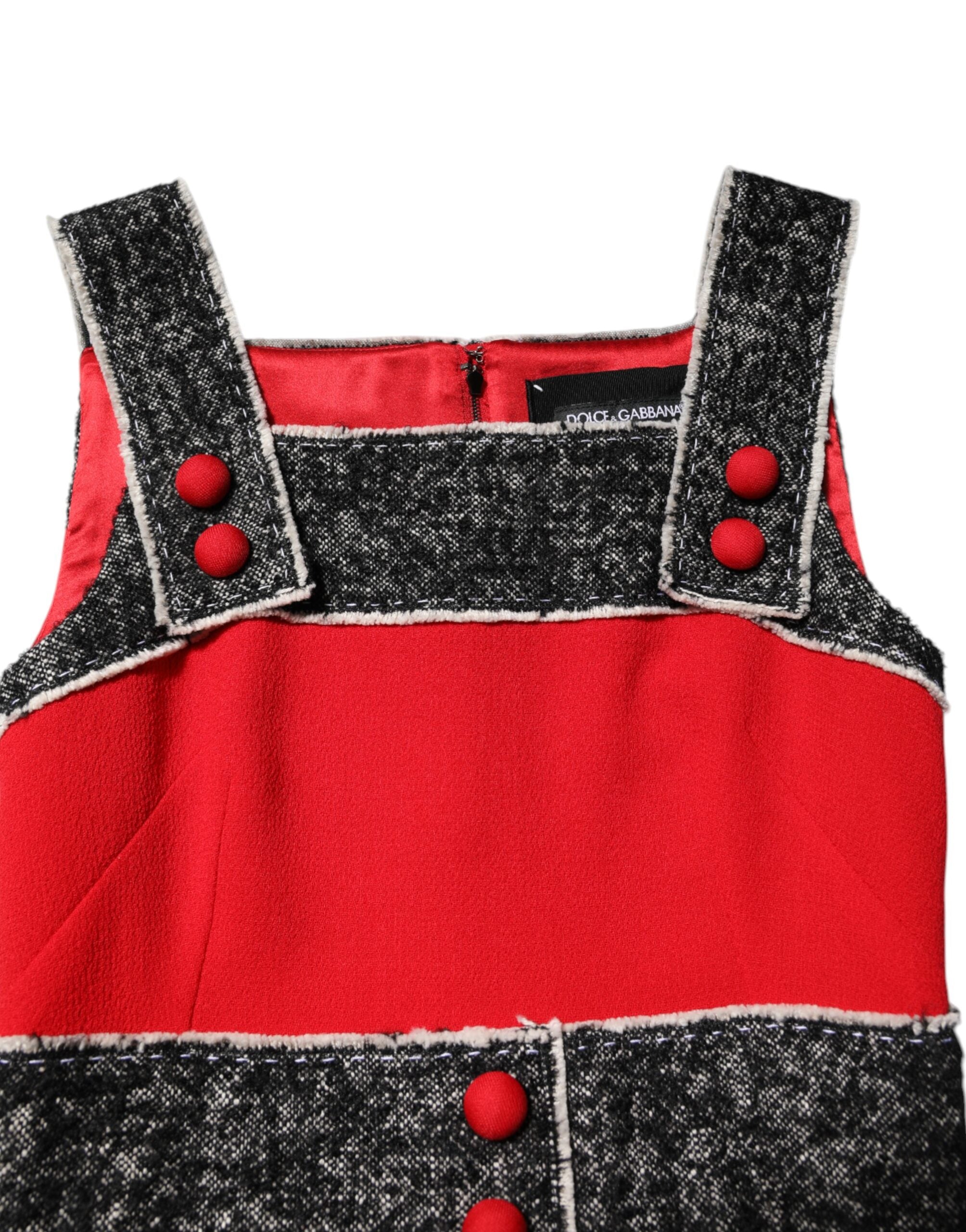 Dolce & Gabbana Red Wool Sleeveless A-line Flared Mini Women's Dress