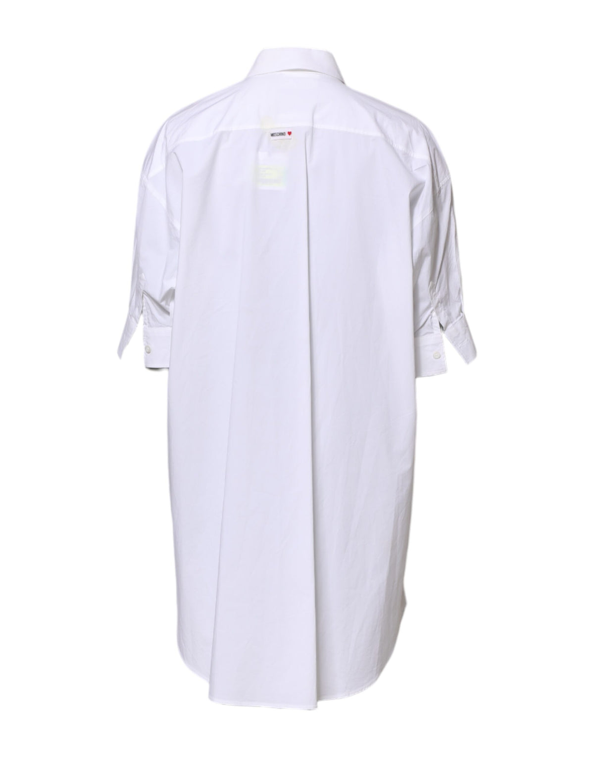 Moschino Couture White Printed Collared Button Mini Shirt Women's Dress (Pre-Owned)