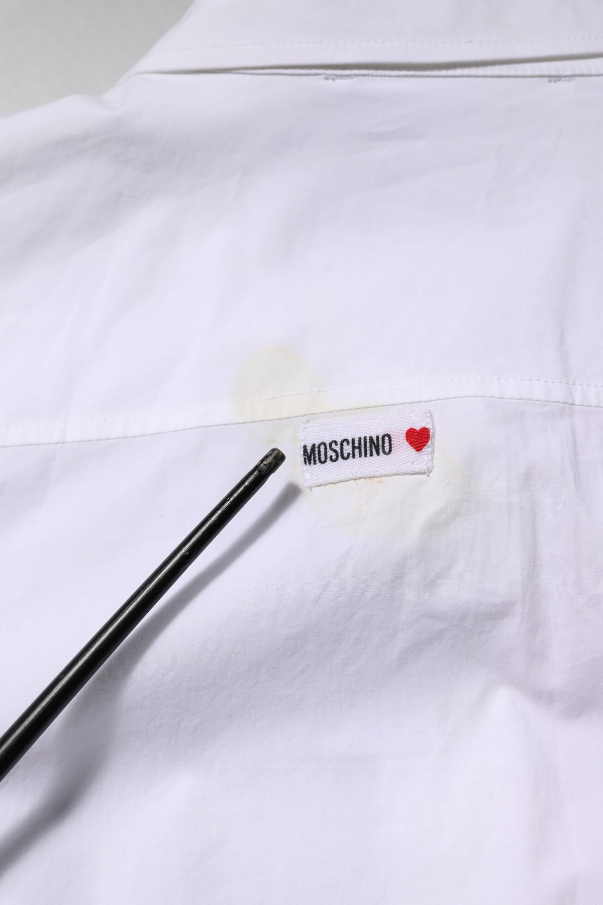 Moschino Couture White Printed Collared Button Mini Shirt Women's Dress (Pre-Owned)