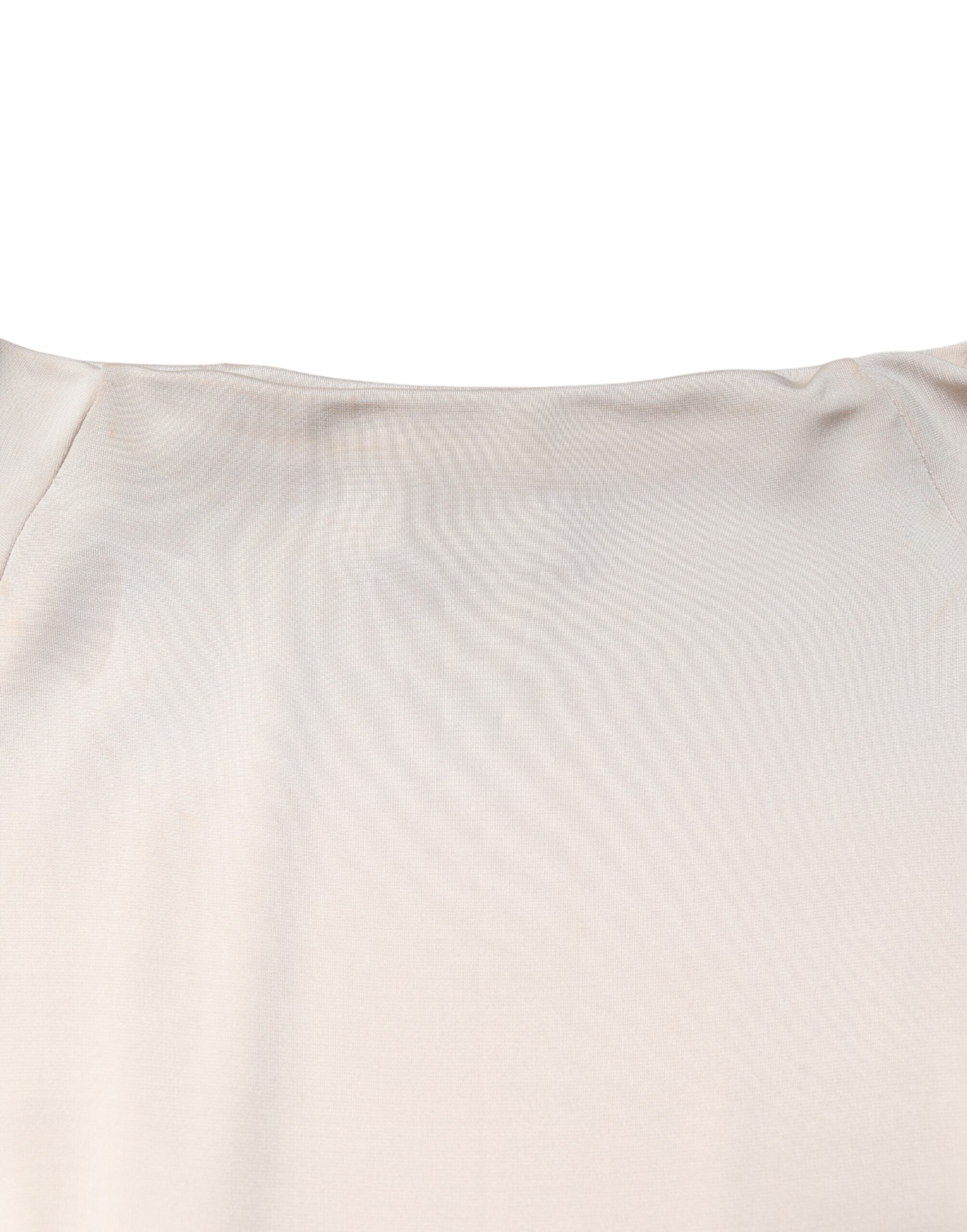 Roberto Cavalli Ivory Viscose Sheath Knee Length Women's Dress (Pre-Owned)