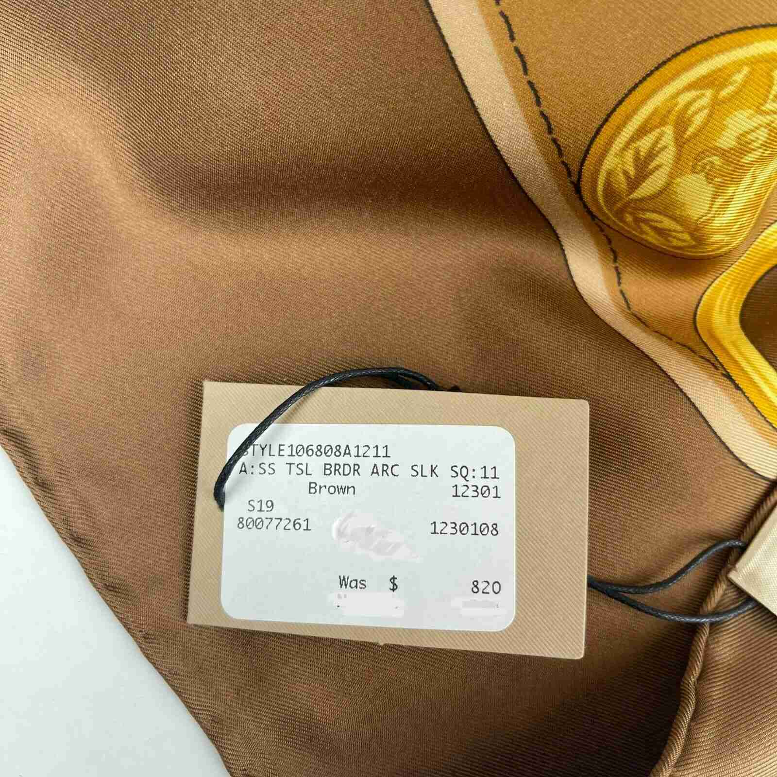 Burberry Women's Brown Silk Large Scarf Shawl with Horse Tassel Print