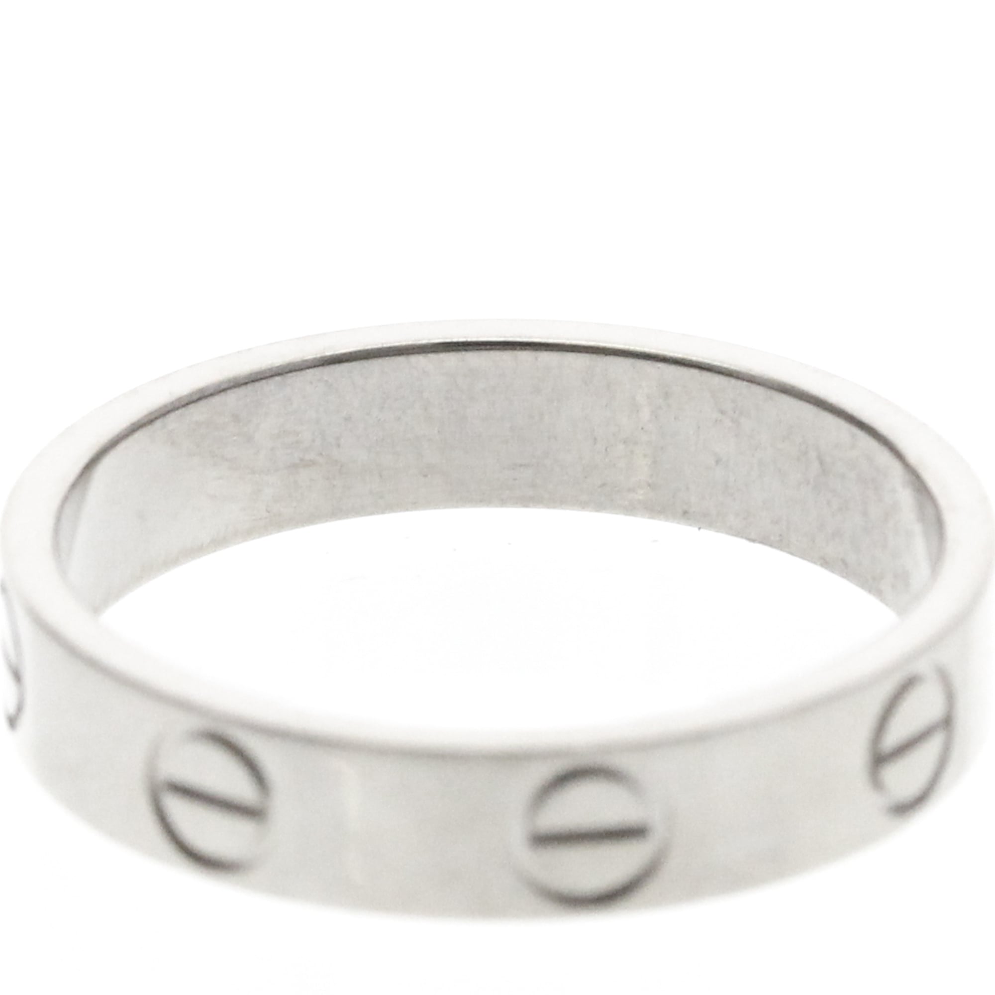 Cartier Love Band 18K White Gold Silver White_Gold Ring Jewelry (Pre-Owned)