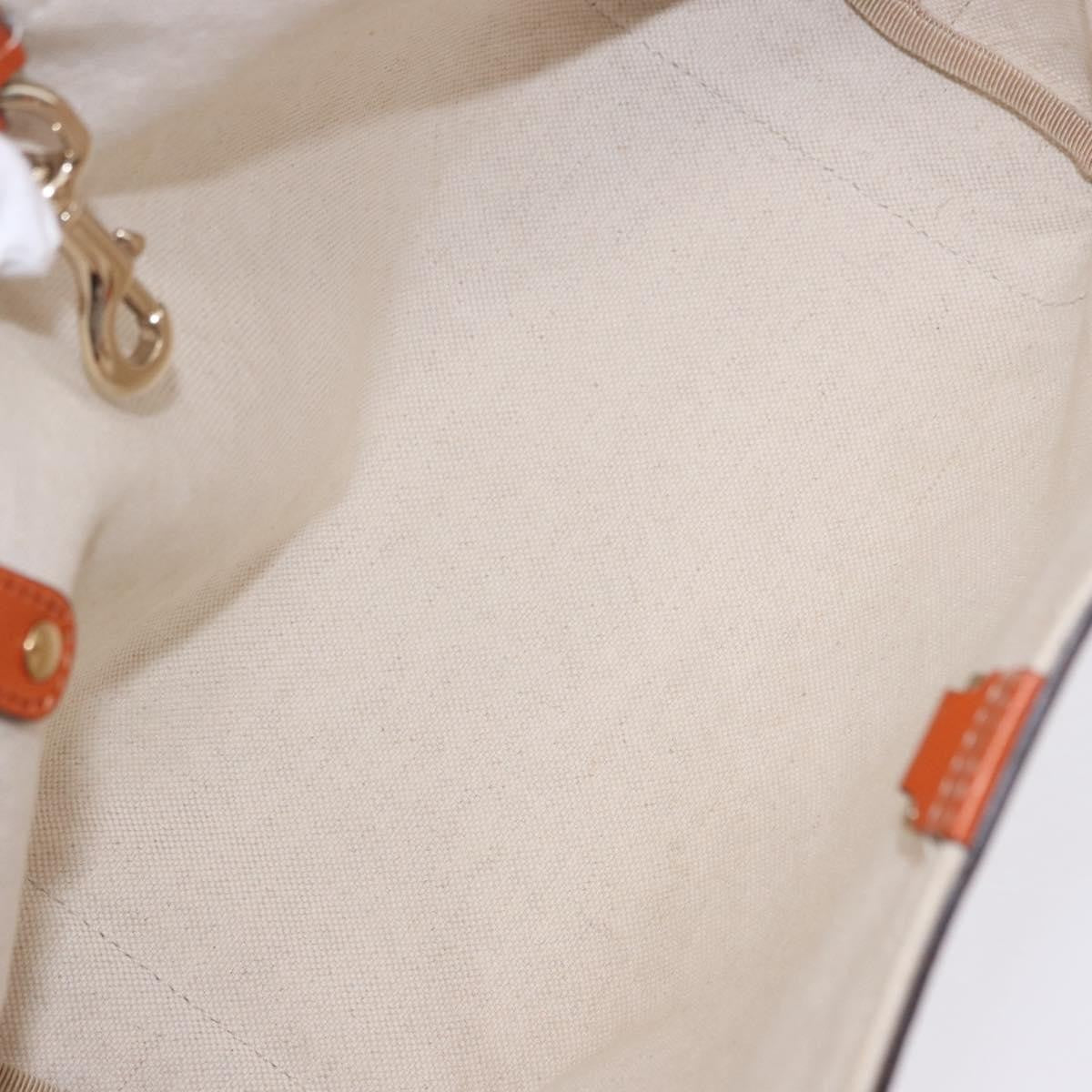 Gucci Craft Gg Canvas With Leather Beige Canvas Tote Bag Bag (Pre-Owned)