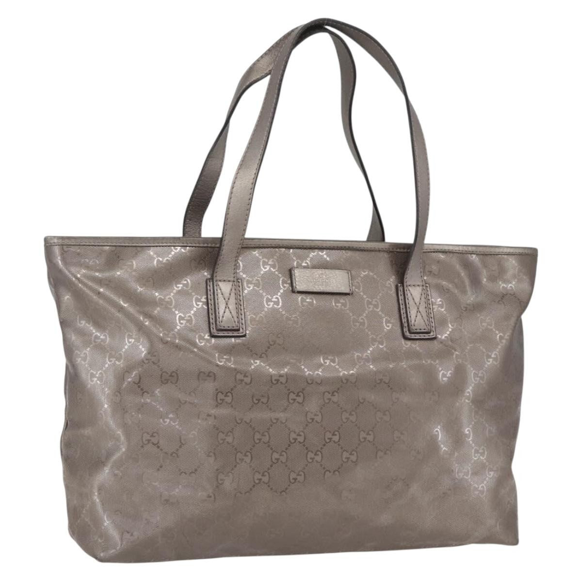 Gucci Plus Tote Gg Imprime Silver Pvc Tote Bag Bag (Pre-Owned)