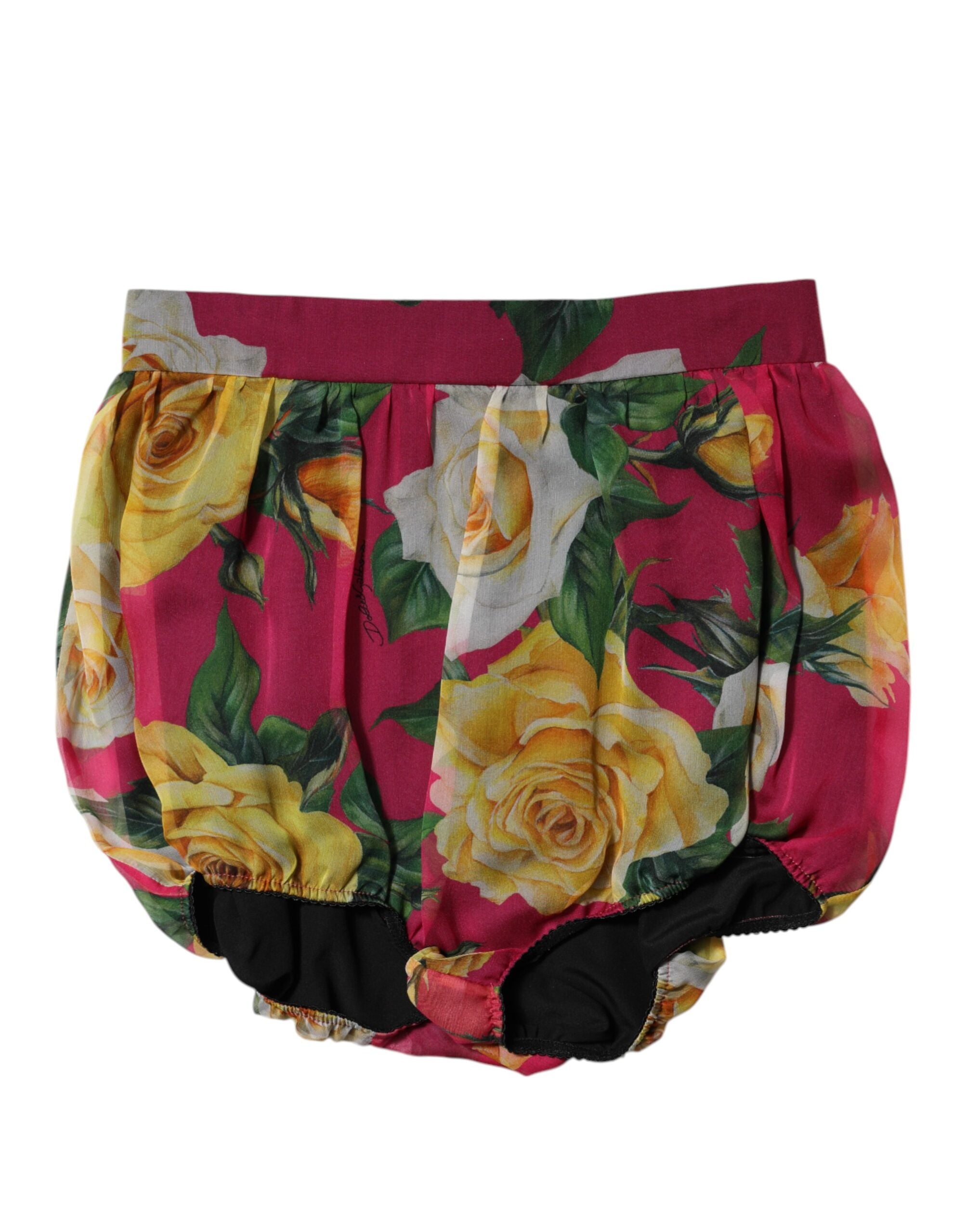 Dolce & Gabbana Red Floral High Waist Women Hot Pants Women's Shorts