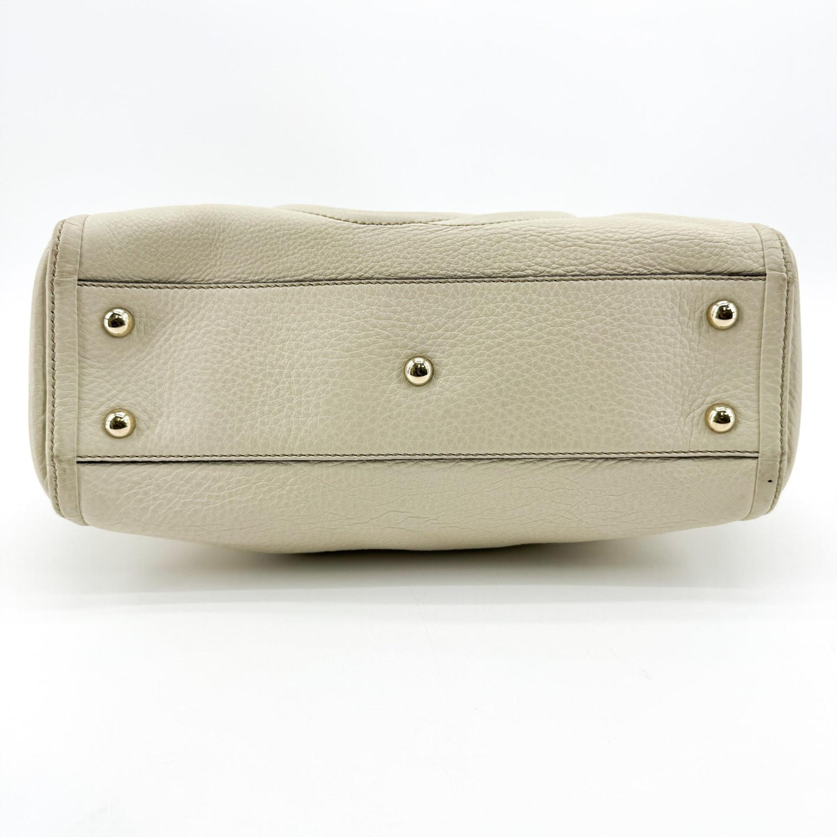 Gucci Soho Zip Leather Beige Leather Tote Bag Bag (Pre-Owned)