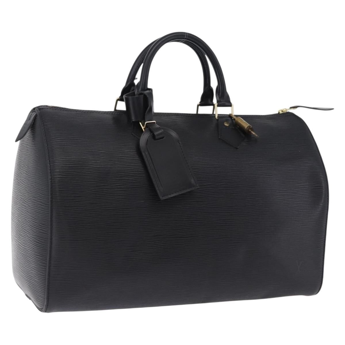 Louis Vuitton Speedy Epi Leather Black Leather Handbag (Pre-Owned)