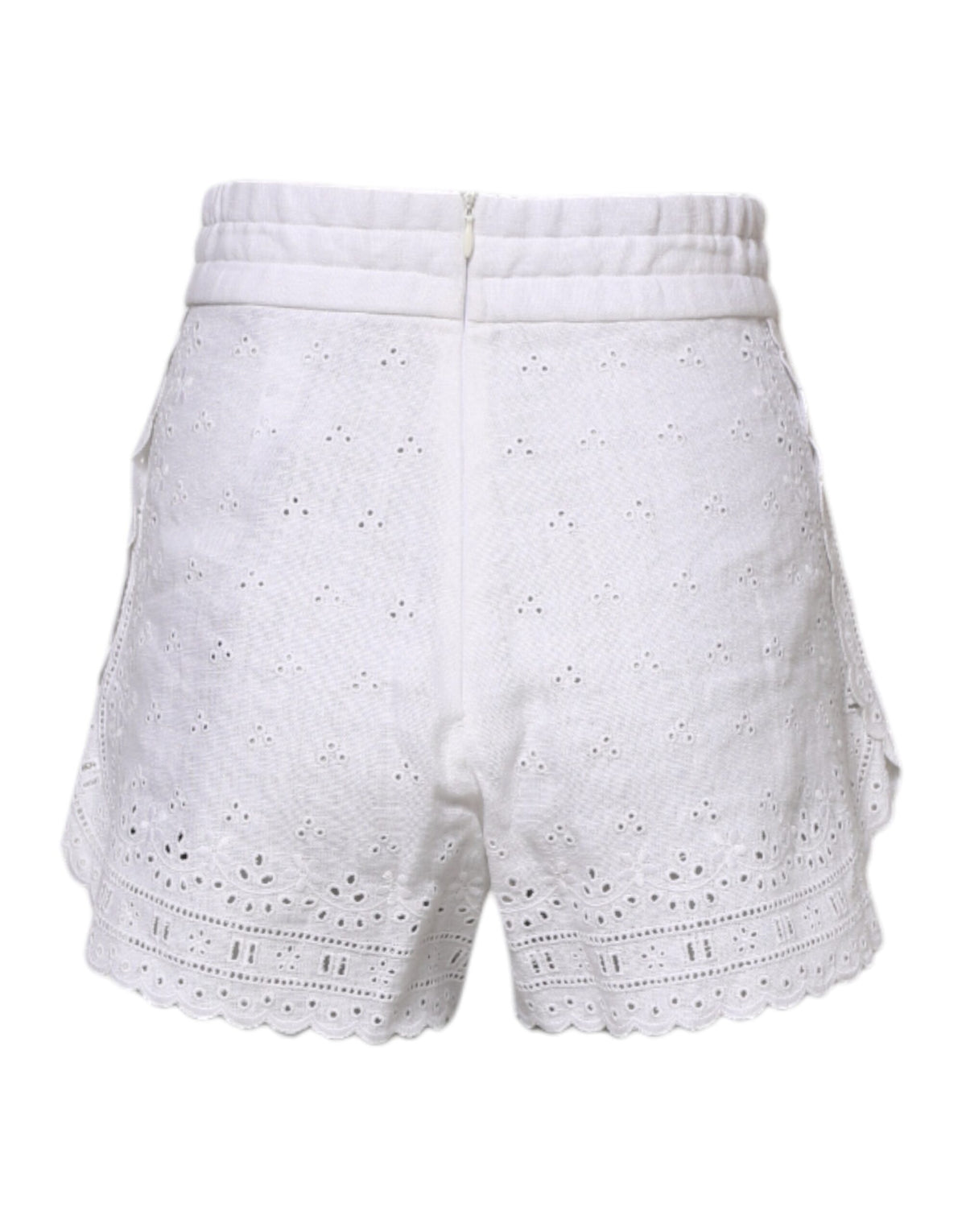 Dolce & Gabbana White Linen High Waisted Hot Pants Women's Shorts (Pre-Owned)