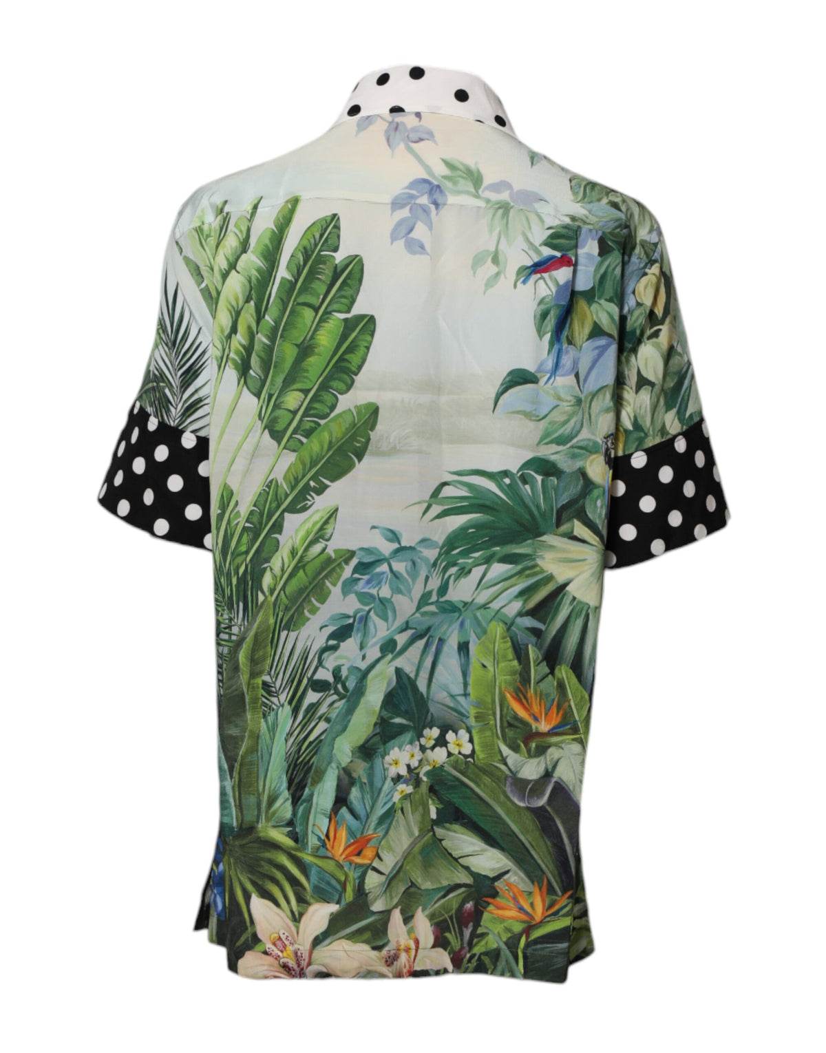Dolce & Gabbana Multicolor Printed Silk Collared Shirt Women's Top
