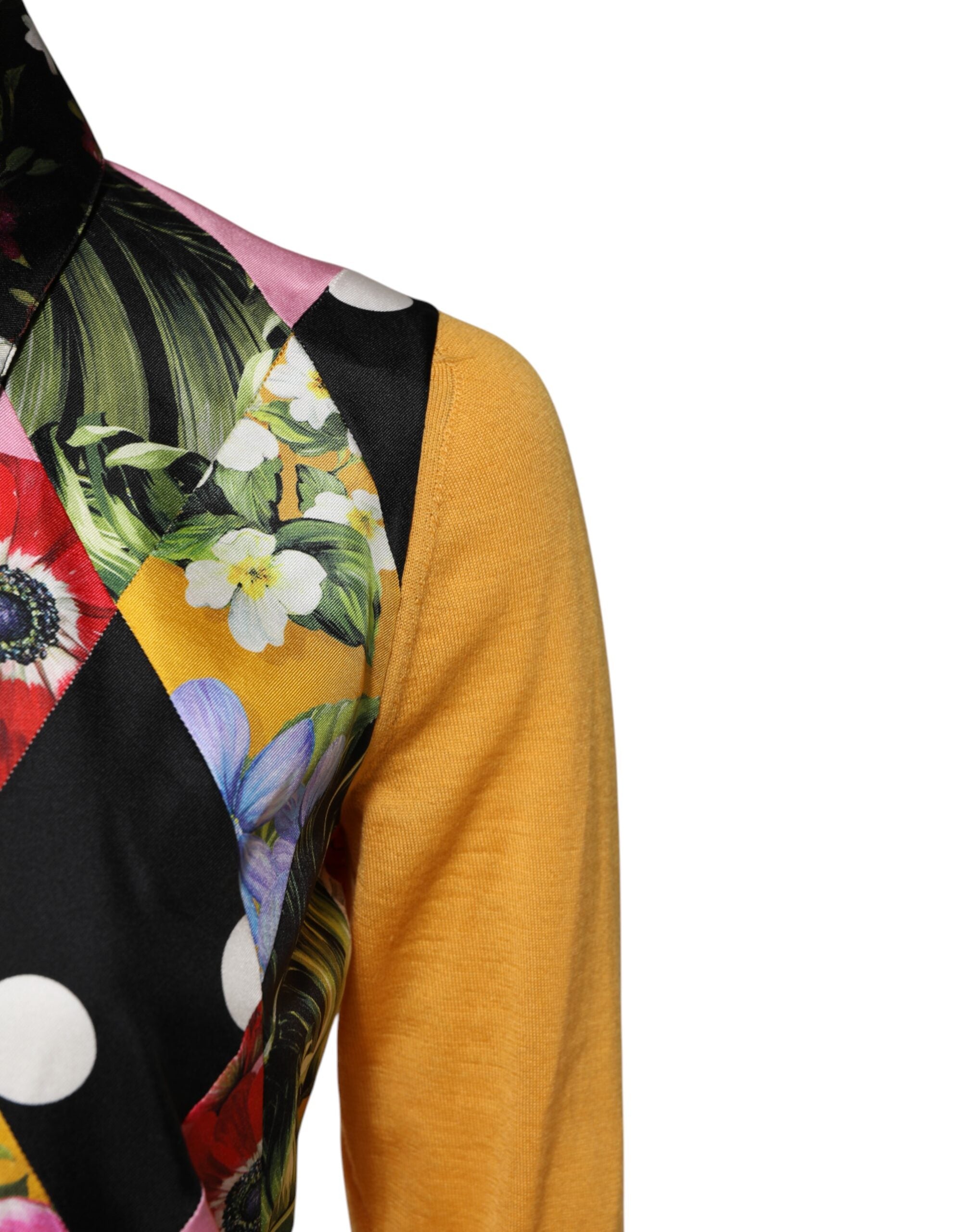 Dolce & Gabbana Multicolor Floral Long Sleeves Polo Women's Top