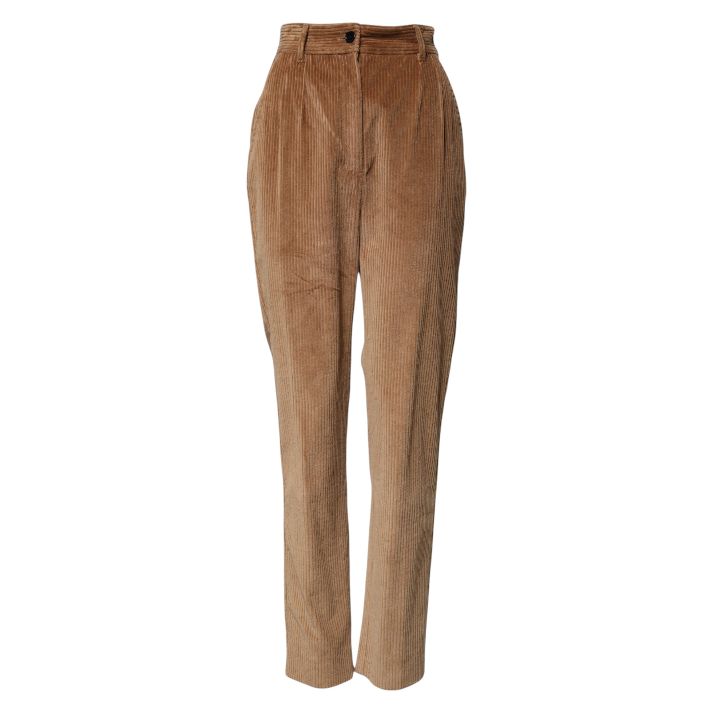 Dolce & Gabbana Brown Cotton Corduroy Tapered Women's Pants