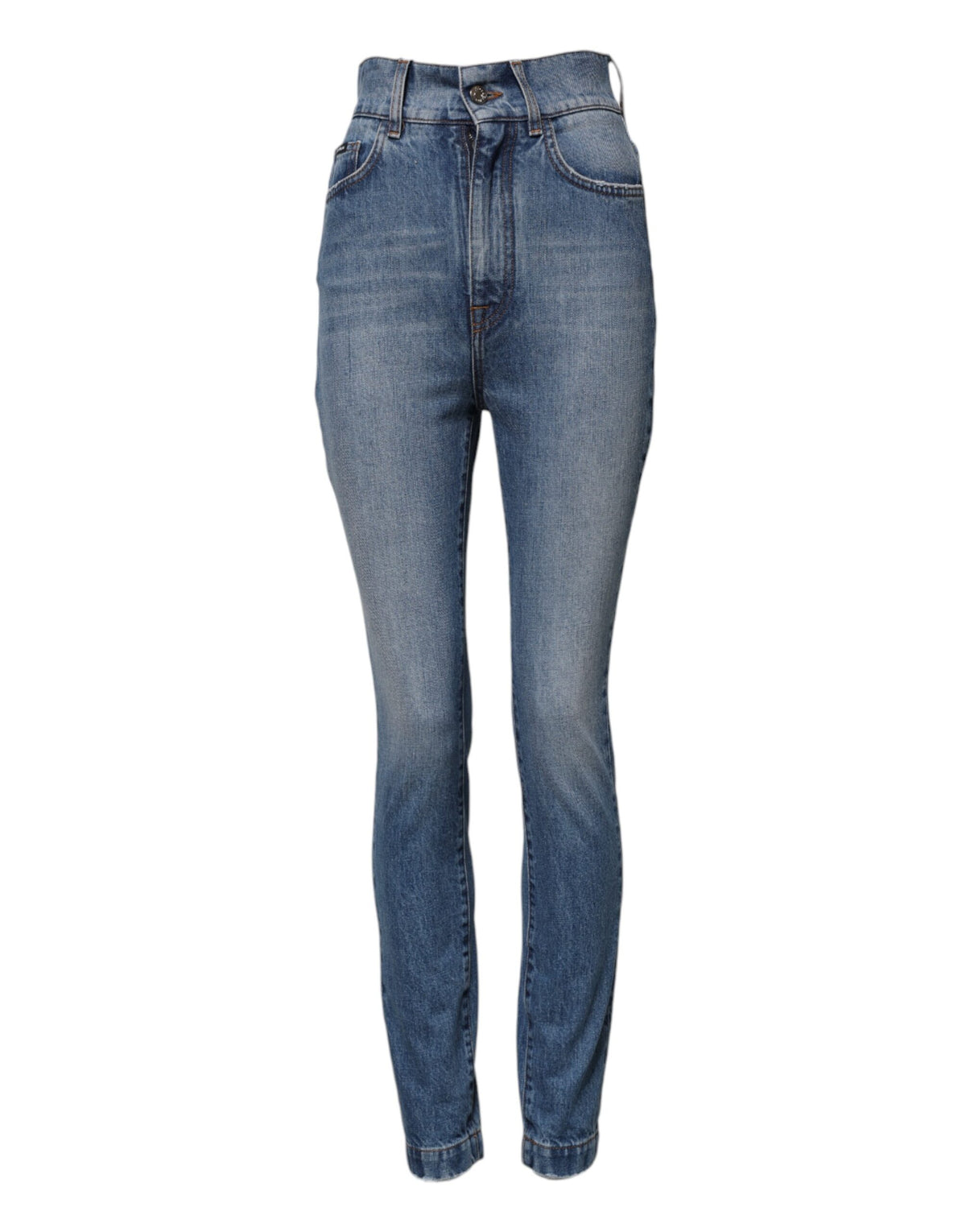 Dolce & Gabbana Blue Washed Skinny High Waist Denim Women's Jeans