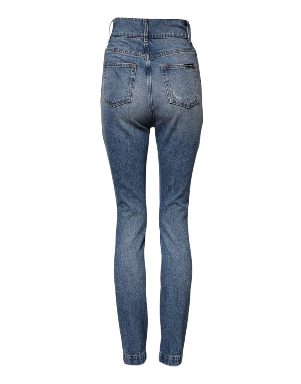 Dolce & Gabbana Blue Washed Skinny High Waist Denim Women's Jeans