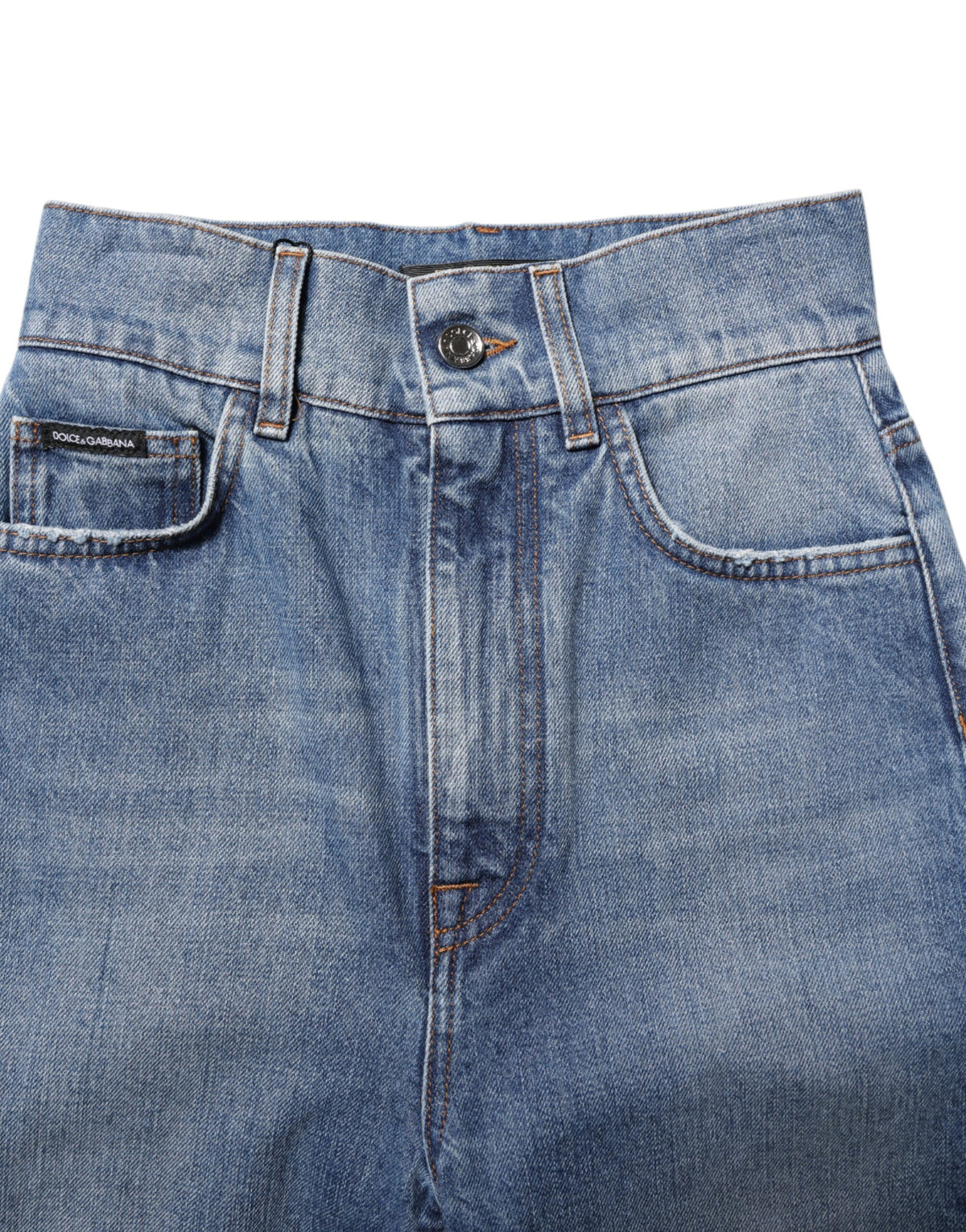 Dolce & Gabbana Blue Washed Skinny High Waist Denim Women's Jeans