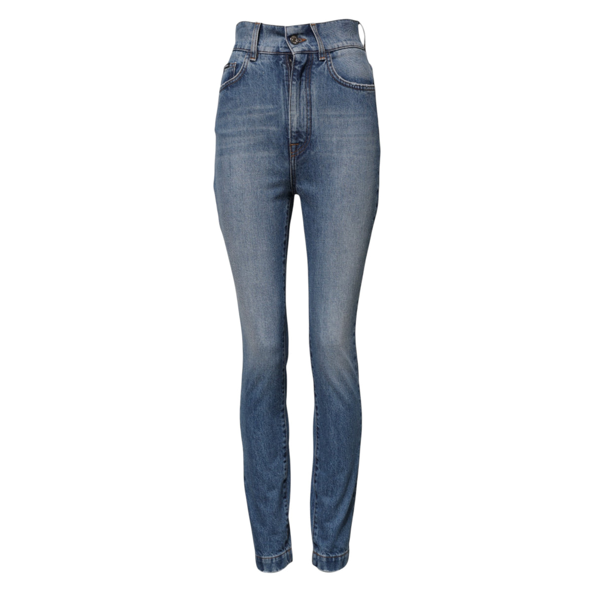 Dolce & Gabbana Blue Washed Skinny High Waist Denim Women's Jeans