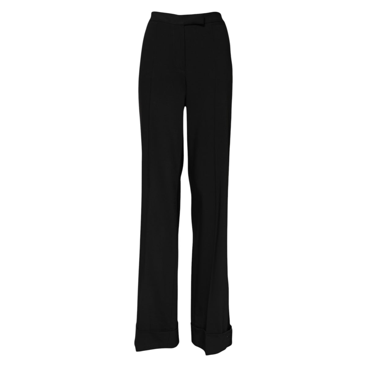 Dolce & Gabbana Black Wool High Waist Flared Women's Pants