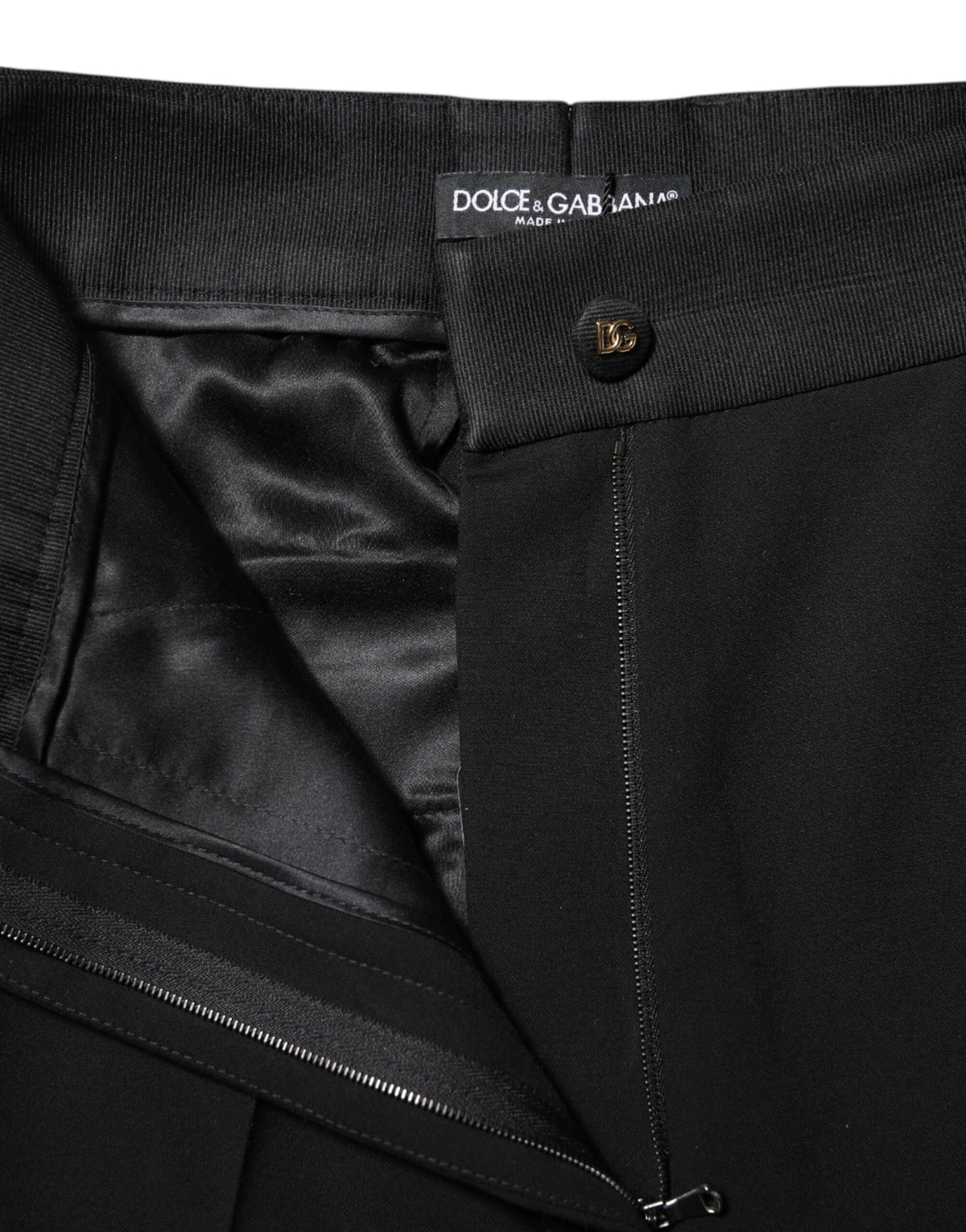 Dolce & Gabbana Black Wool High Waist Skinny Women's Pants