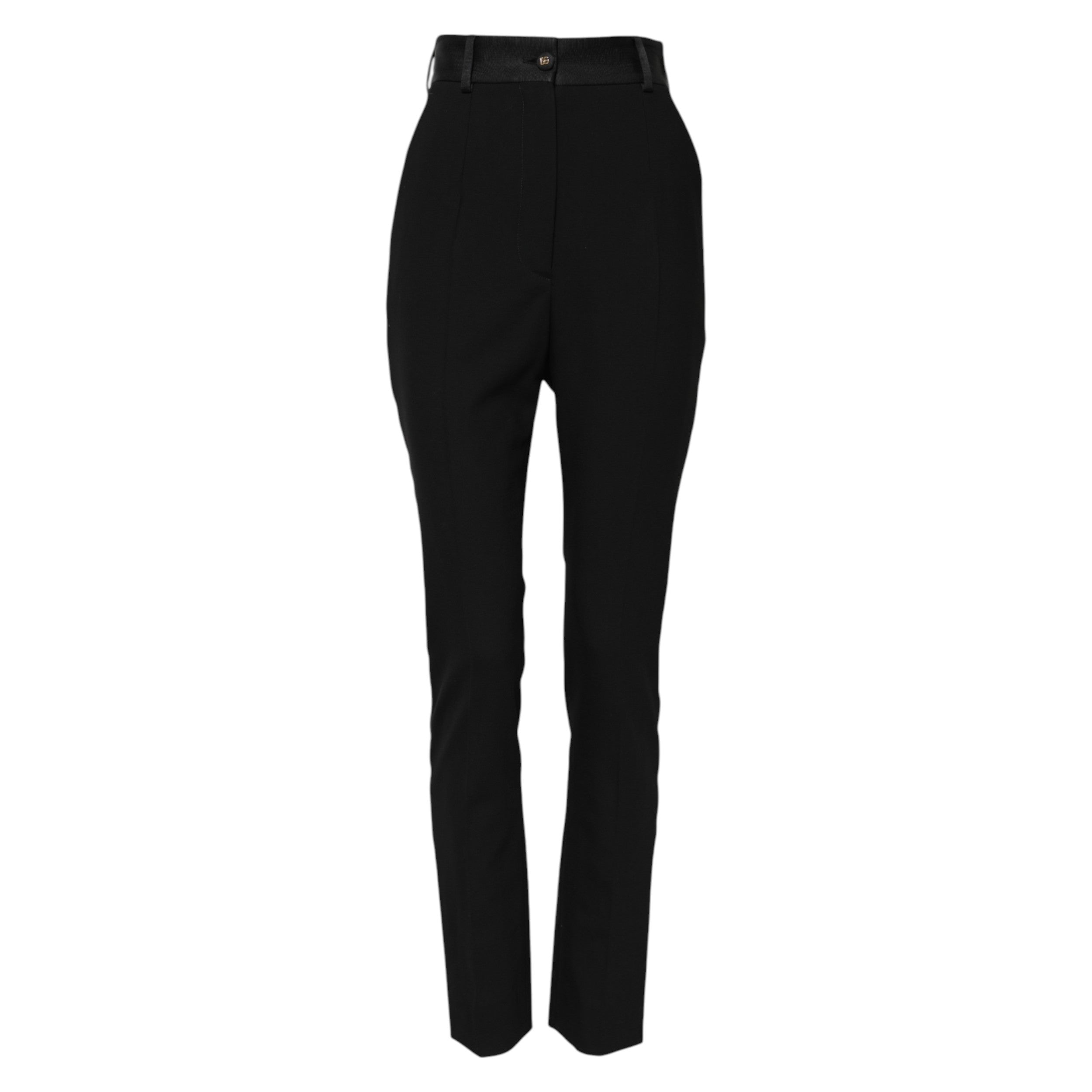 Dolce & Gabbana Black Wool High Waist Skinny Women's Pants