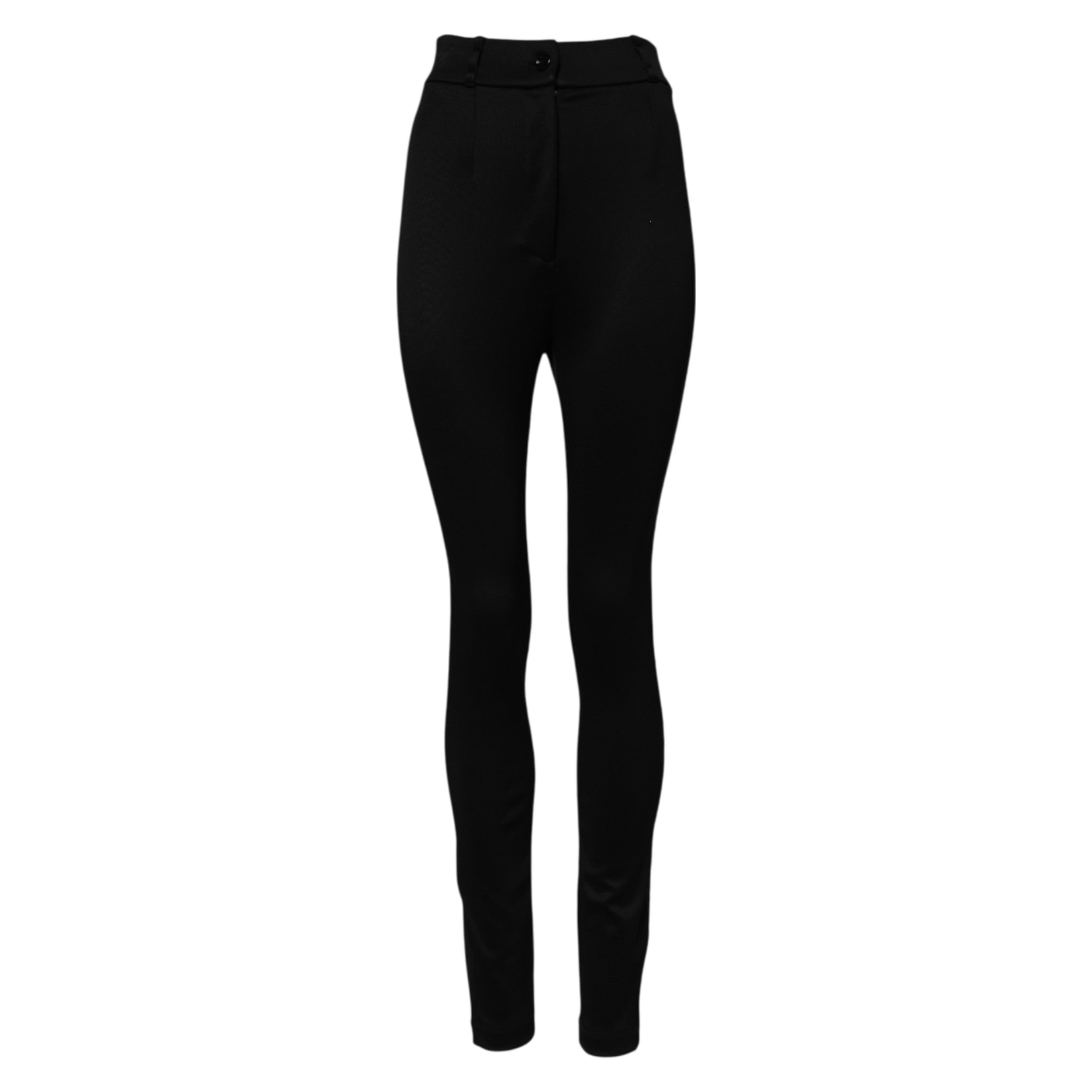 Dolce & Gabbana Black Nylon High Waist Skinny Leggings Women's Pants