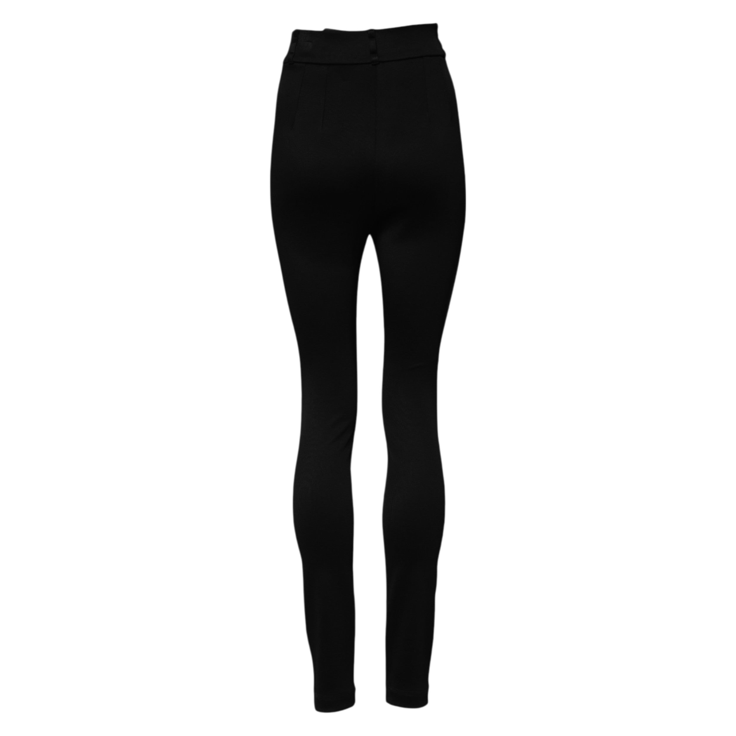 Dolce & Gabbana Black Nylon High Waist Skinny Leggings Women's Pants