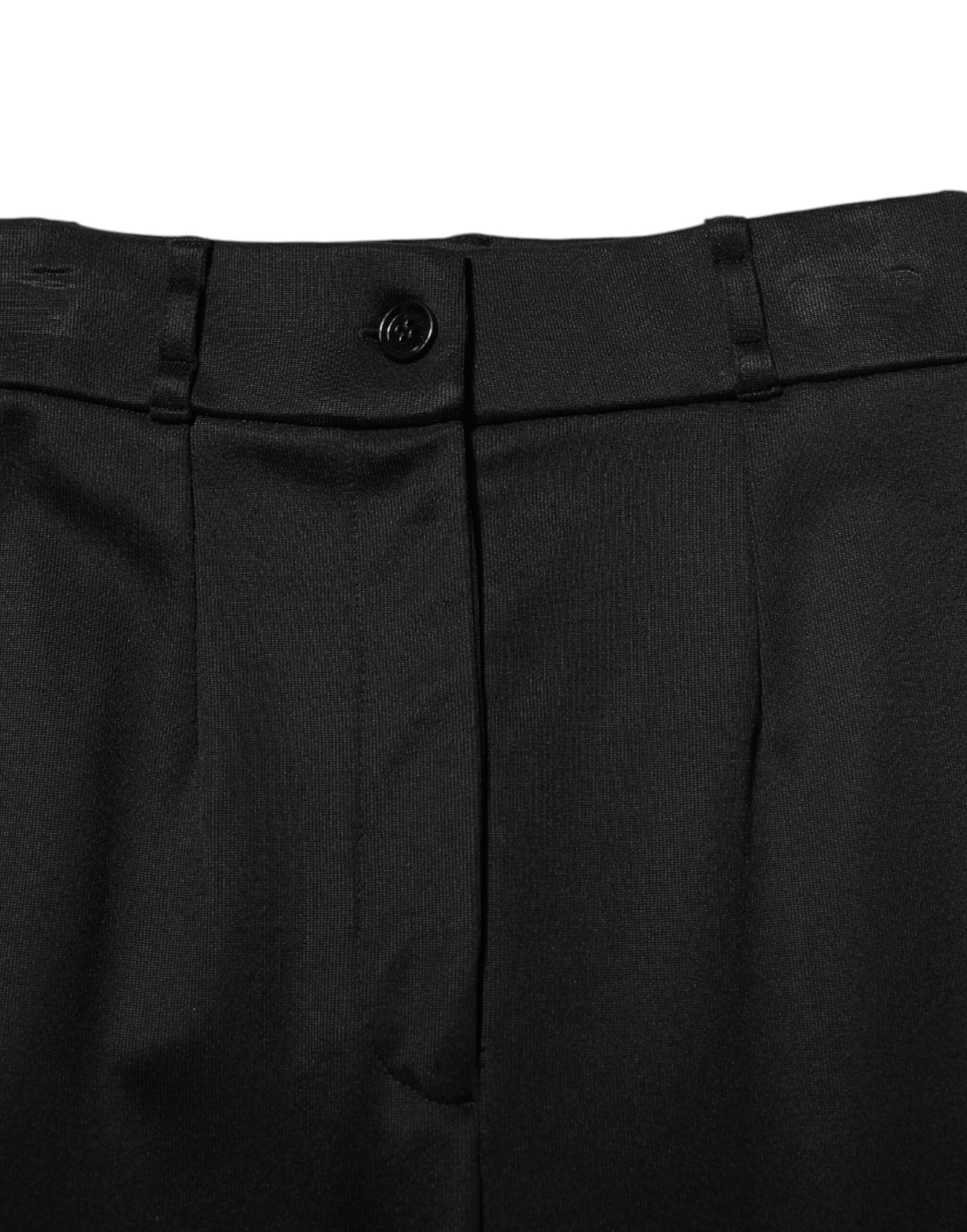 Dolce & Gabbana Black Nylon High Waist Skinny Leggings Women's Pants