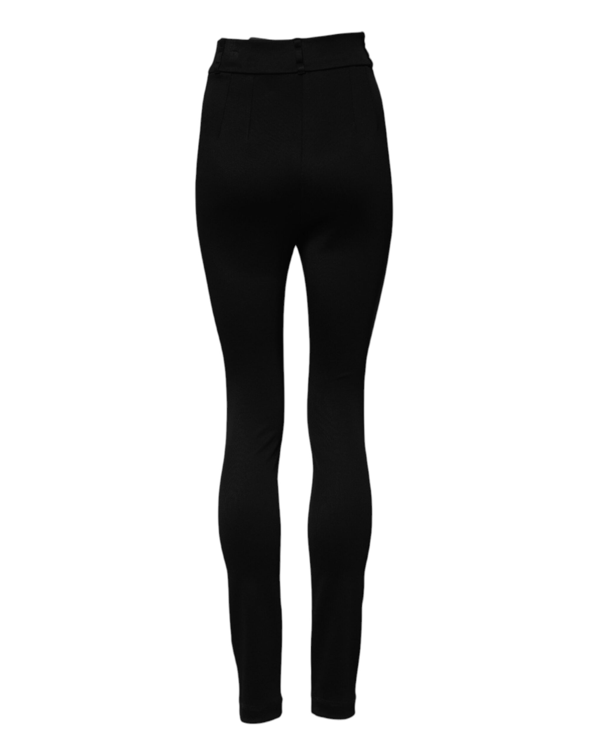 Dolce & Gabbana Black Nylon High Waist Skinny Leggings Women's Pants