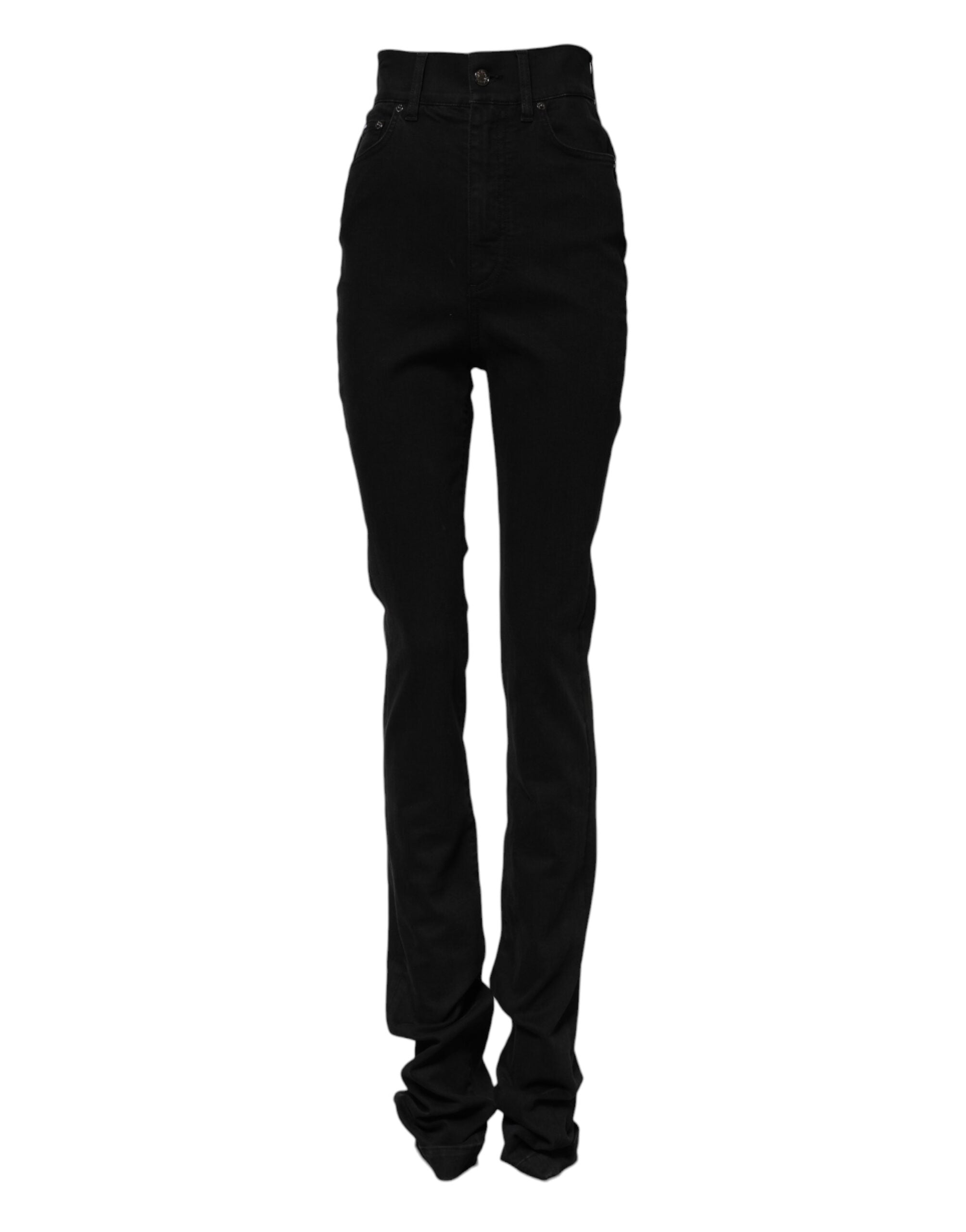 Dolce & Gabbana Black Cotton High Waist Skinny Denim Women's Jeans