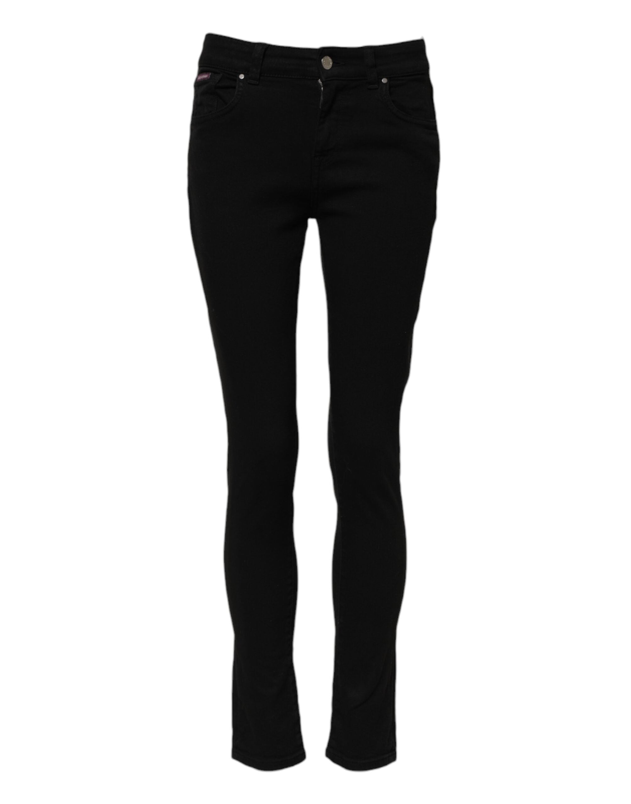 Dolce & Gabbana Black Cotton Skinny Mid Waist Denim Women's Jeans