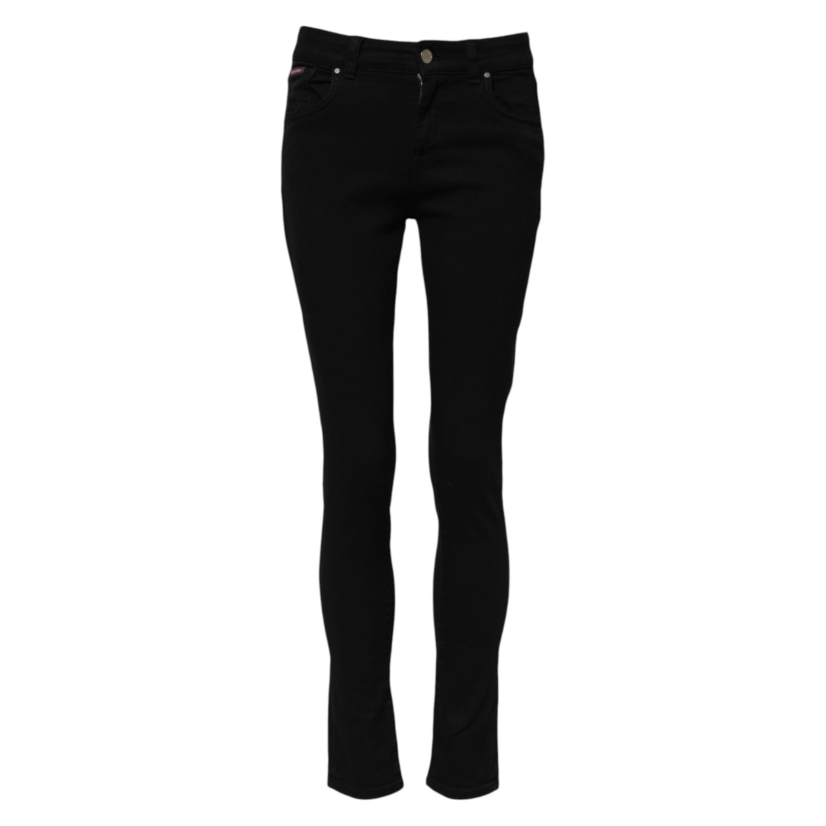 Dolce & Gabbana Black Cotton Skinny Mid Waist Denim Women's Jeans