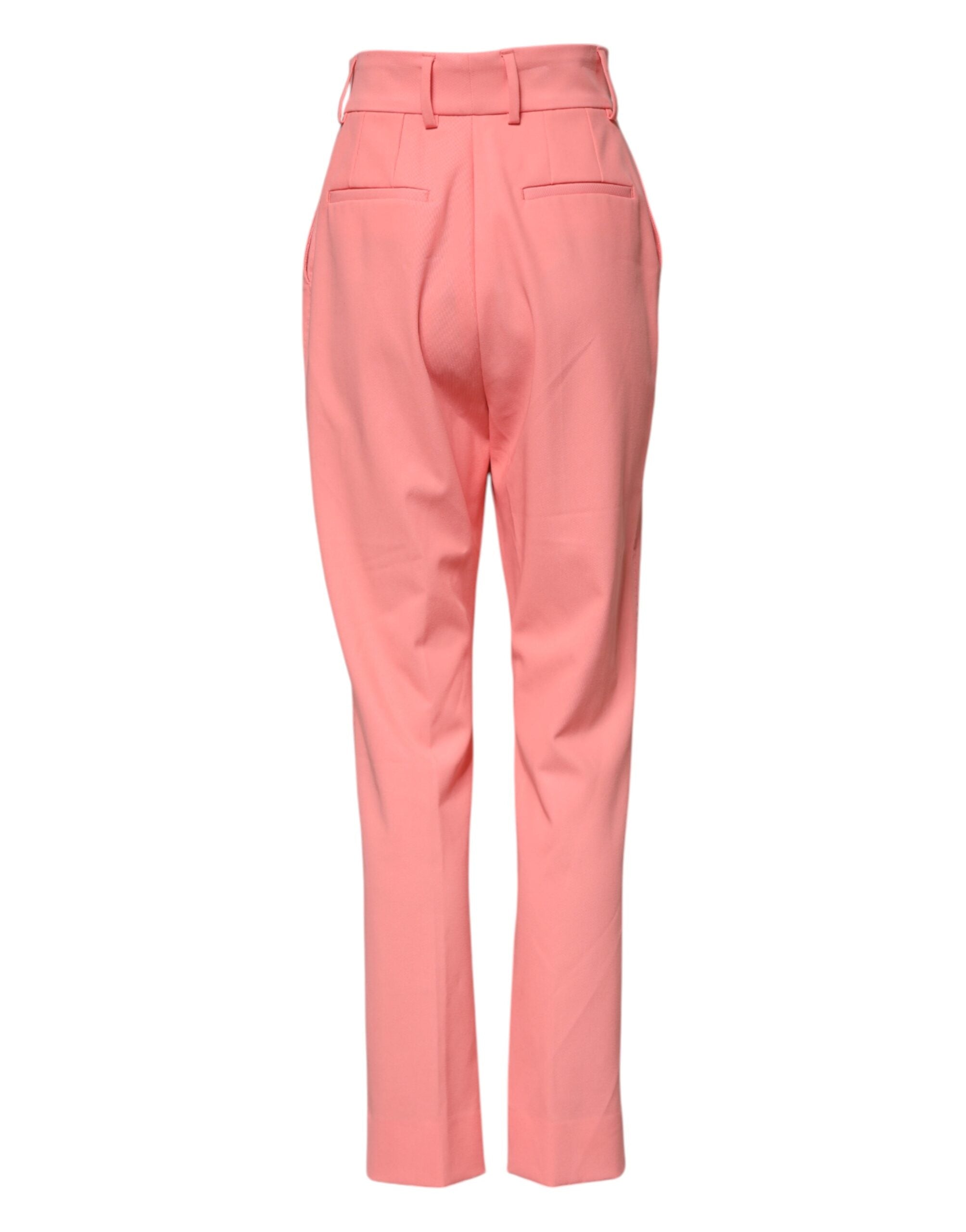 Dolce & Gabbana Pink High Waist Tapered Dress Women's Pants