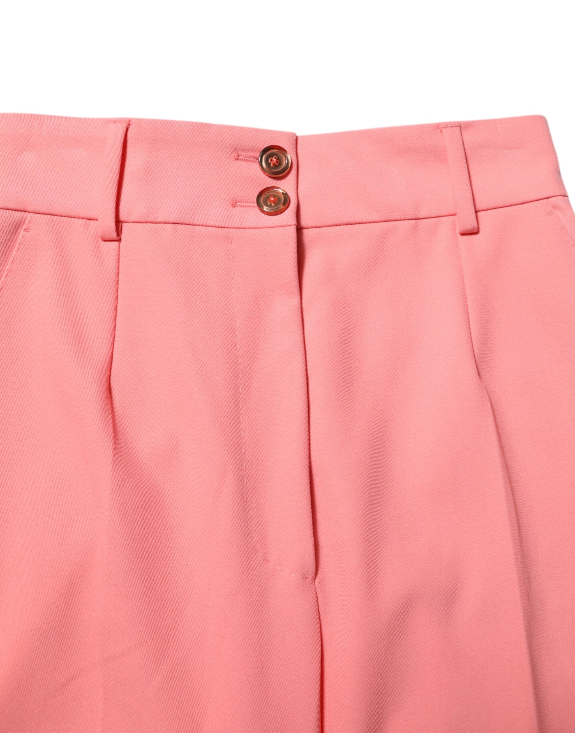 Dolce & Gabbana Pink High Waist Tapered Dress Women's Pants