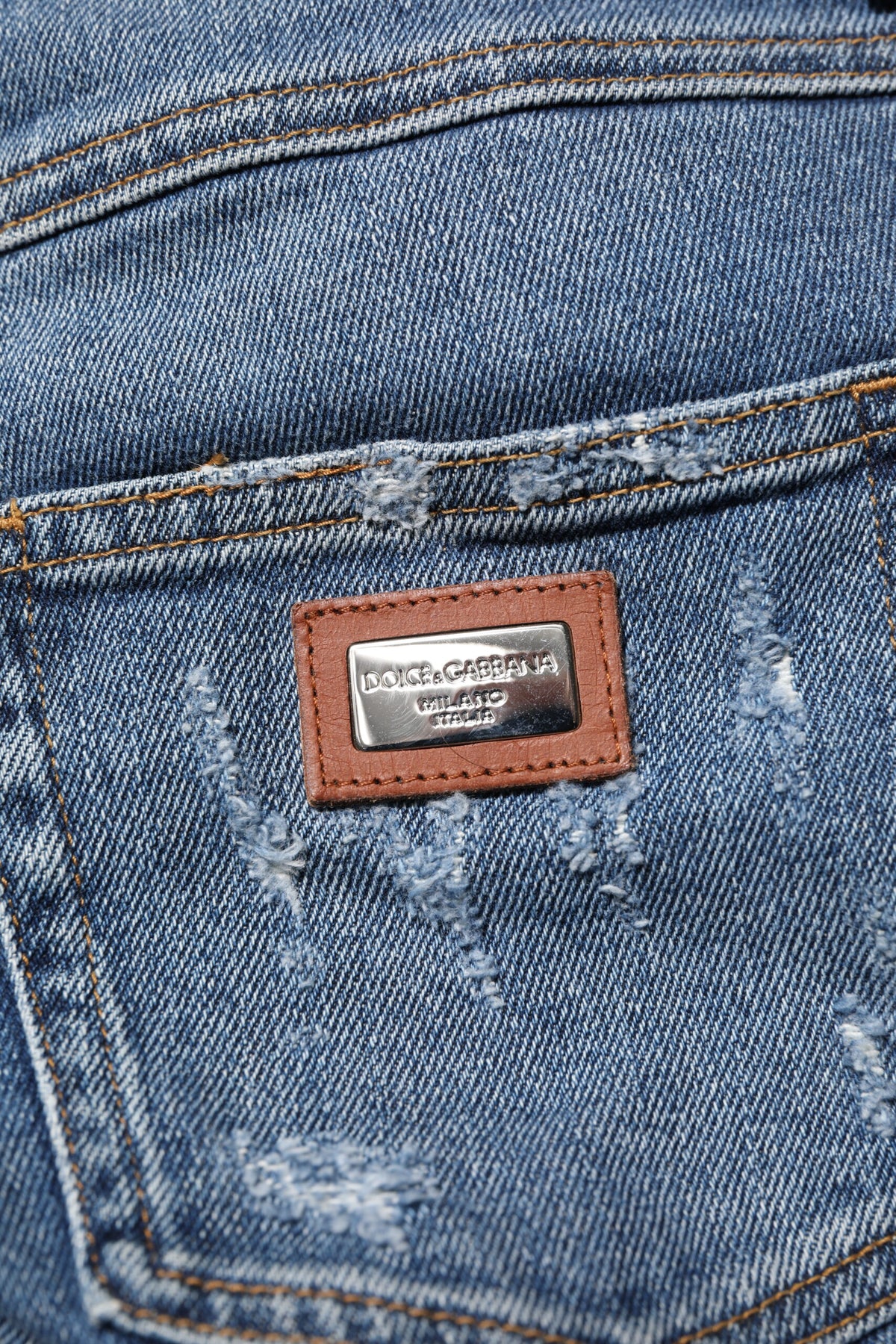 Dolce & Gabbana Blue PRETTY Tattered Skinny Denim Women's Jeans