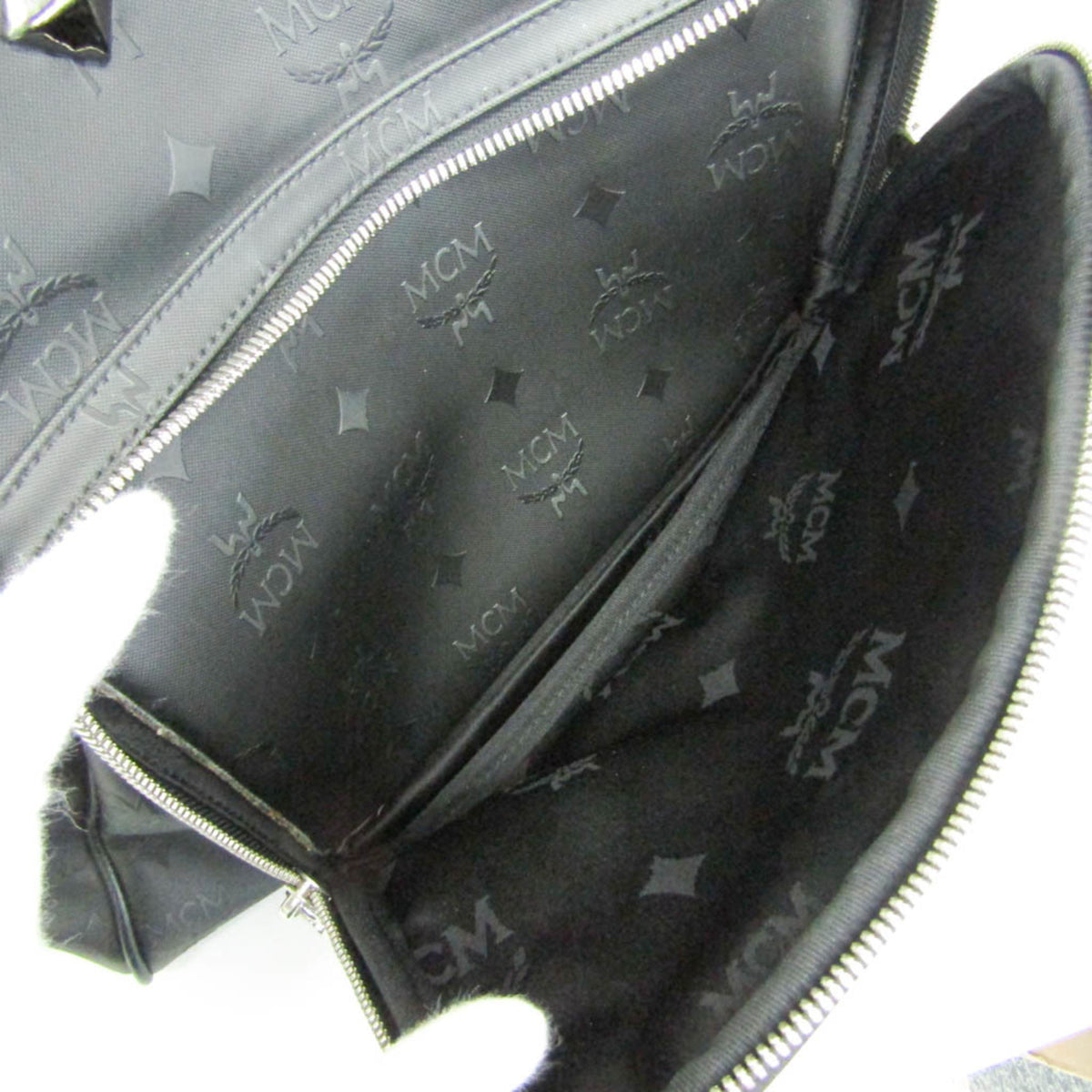 MCM Visetos Canvas Black Canvas Backpack Bag (Pre-Owned)
