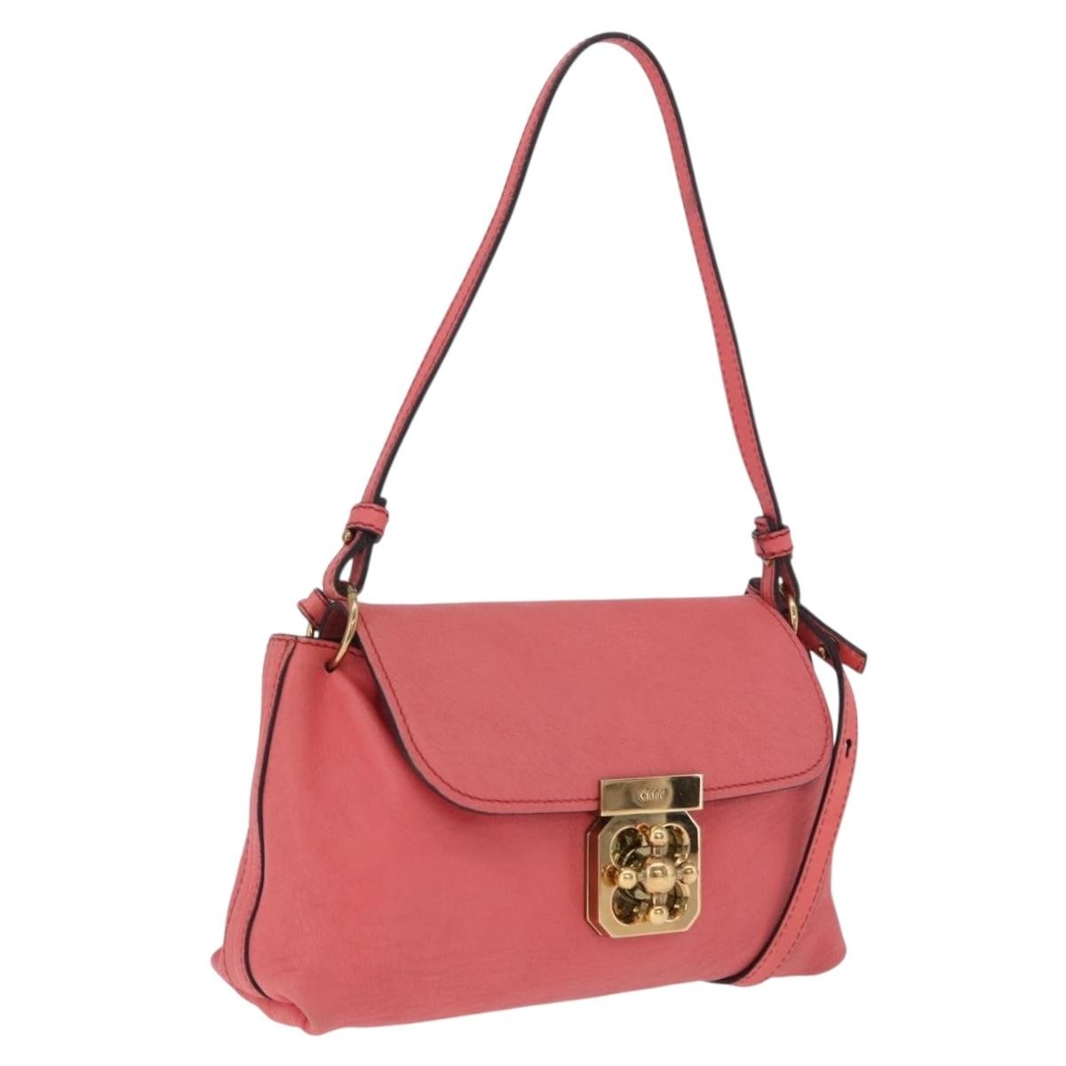 Chloe Elsie Satchel Leather Pink Leather Shoulder Bag Bag (Pre-Owned)