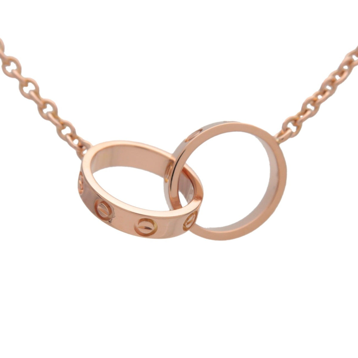 Cartier Love Interlocking 18K Rose Gold Gold Rose_Gold Necklace Jewelry (Pre-Owned)
