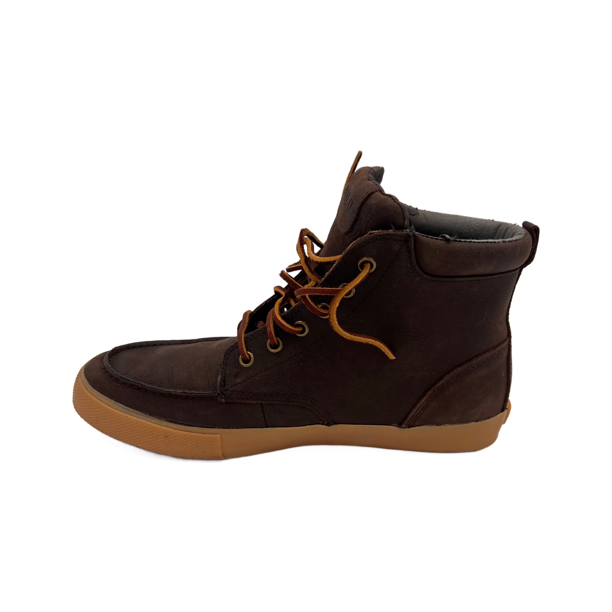 Polo Ralph Lauren Men's Tedd Dark Brown Leather High Top Sneaker With Logo (9.5 US) (Pre-Owned)